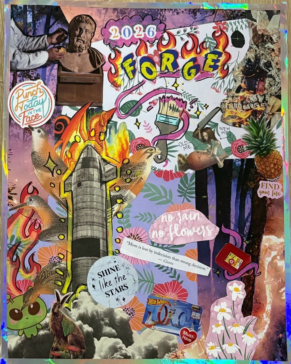 this is definitely not like my usual artwork, but I wanted to share my 2026 vision board today. 

last year for 2025 I made a more abstract vision board and this year isn&rsquo;t any different, last year the word that I chose to encapsulate my vision