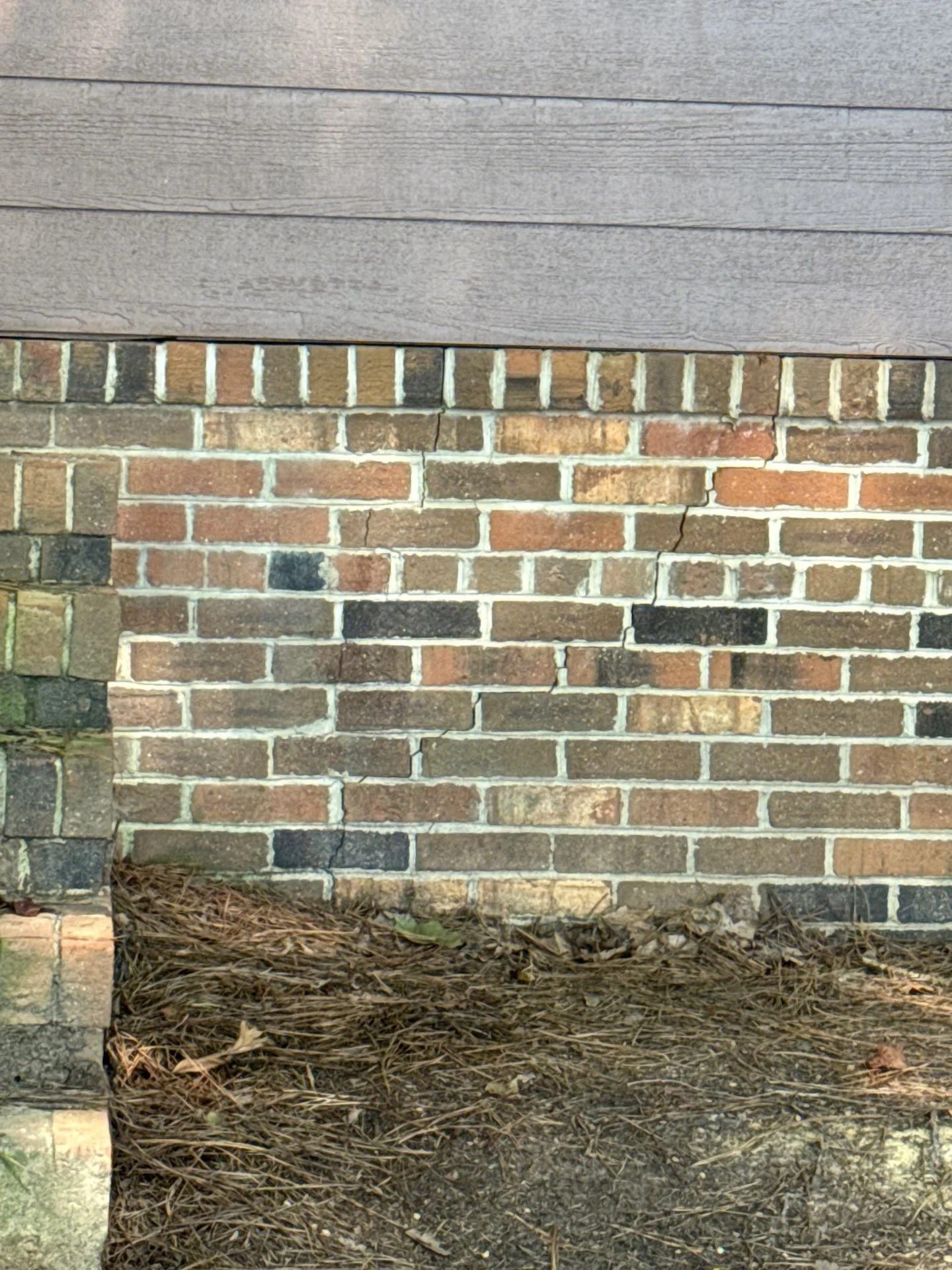 A before photo of a cracked foundation in mt gilded nc