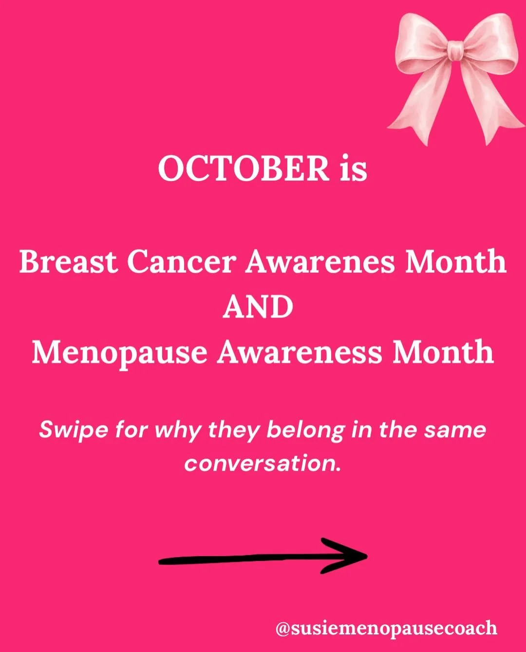 Two awareness months, one important conversation. 

Midlife is when screening and menopause care both deserve your attention. 

Save this.

Send it to a friend who&rsquo;s overdue.

Book that appointment. 

Your health is worth the hour.

Susie Weinb