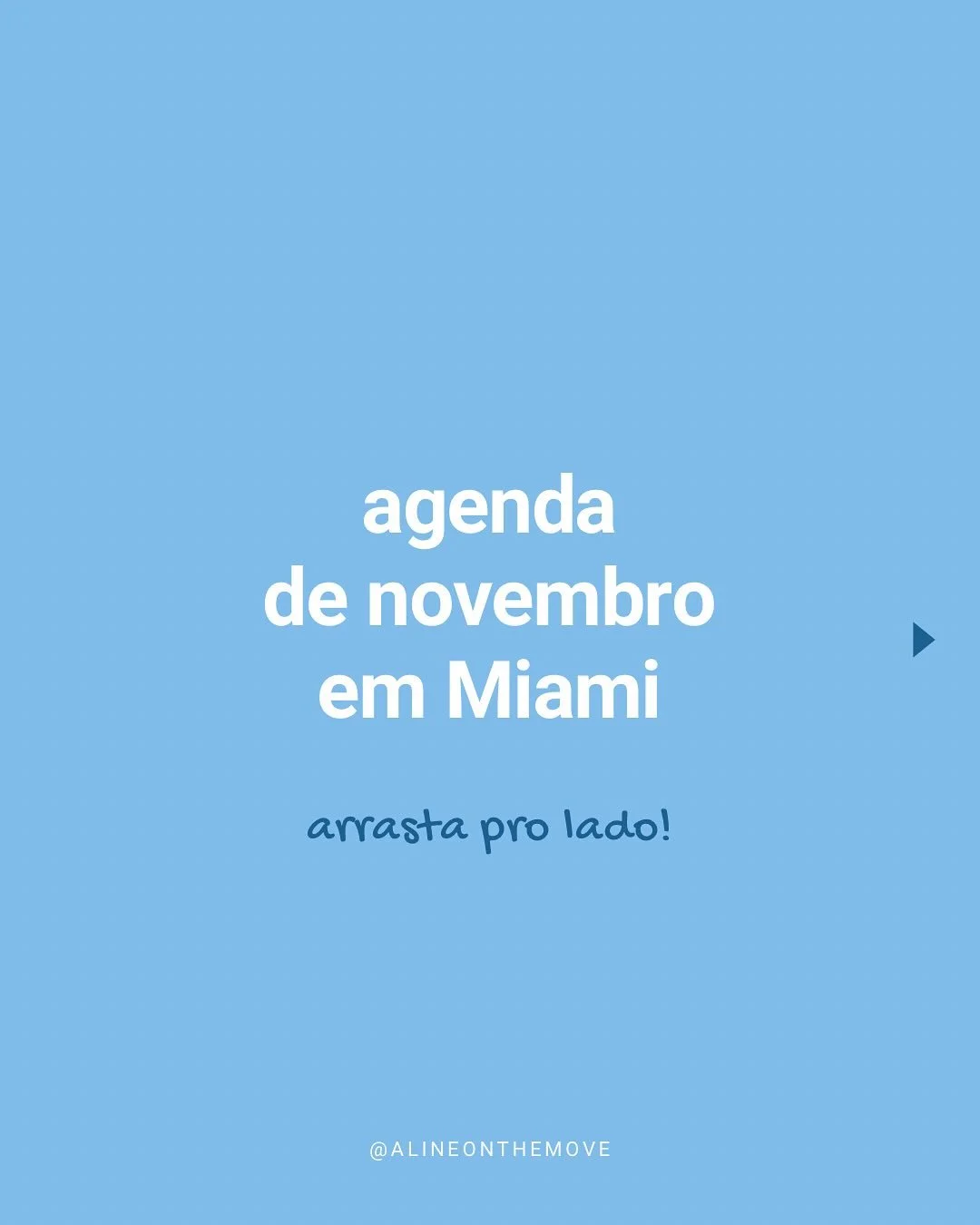 🇧🇷 Oi Novembro ✨ O m&ecirc;s marca o in&iacute;cio da alta temporada em Miami, com direito a MUITOS eventos, feriado, shows e jogos esportivos. Esse &eacute; um dos meses mais agitados do ano. 👉🏼 Arrasta para conferir tudo que vai rolar por aqui 