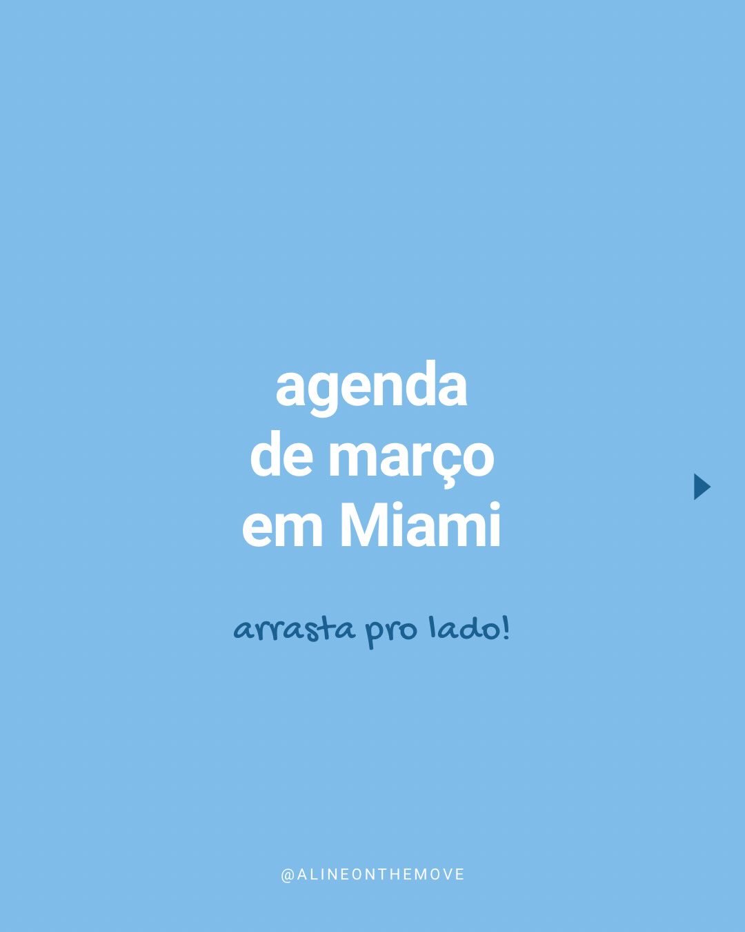 🇧🇷 Mar&ccedil;o chegou e aqui vai nossa do m&ecirc;s! 👉🏼 Arrasta para conferir tudo que vai rolar em Miami nas pr&oacute;ximas semanas. 

☀️ Mar&ccedil;o marca o fim do inverno e in&iacute;cio da Primavera. O clima &eacute; de meia esta&ccedil;&a