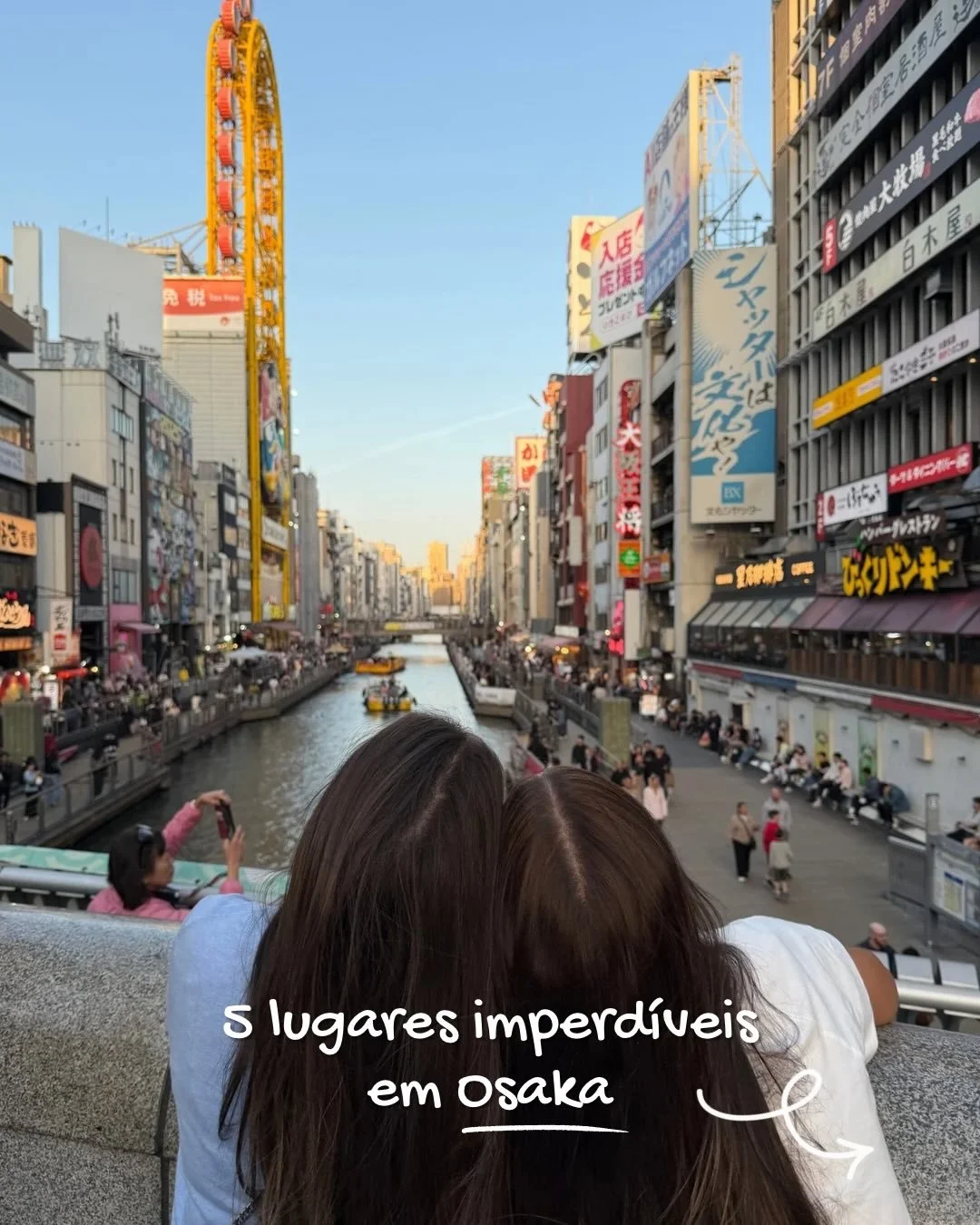 🇧🇷 {Dicas do Jap&atilde;o} 5 Lugares imperd&iacute;veis para conhecer em Osaka. 👉🏼 Arrasta para conferir!

&bull; Dotonbori: Regi&atilde;o mais popular, animada e movimentada de Osaka. O canal foi constru&iacute;do no s&eacute;culo XVII e marca o