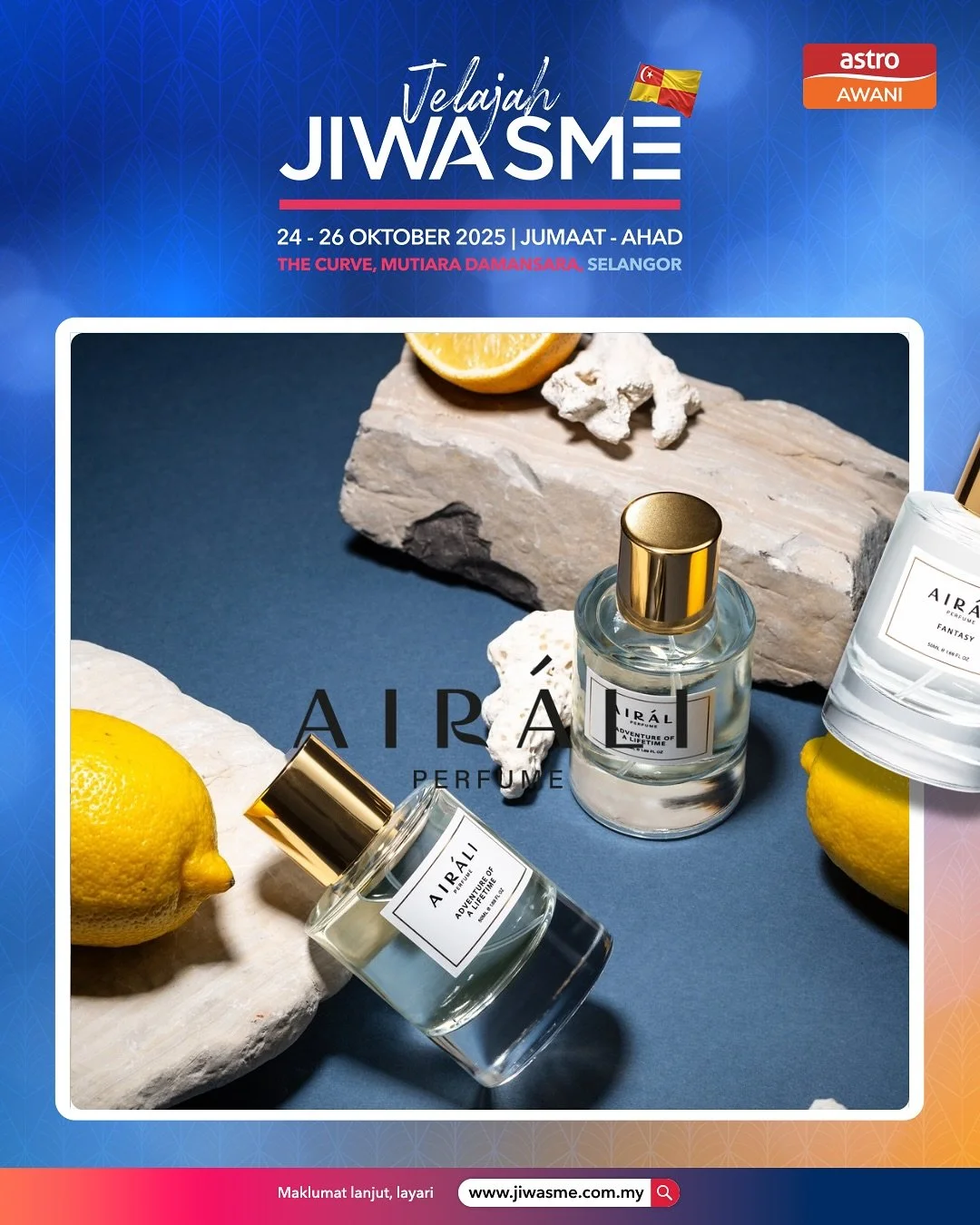 We&rsquo;re proud to be part of @501awani Jelajah #JiwaSME2025! We will be at The Curve, Mutiara Damansara from 24th - 26th October 2025. Jumpa disana. 🫶🏻 

#JiwaSME #AstroAwani #AiraliPerfume
