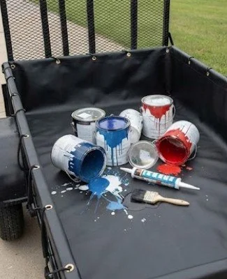 A Utility Trailer Liner for containing liquids and spills.