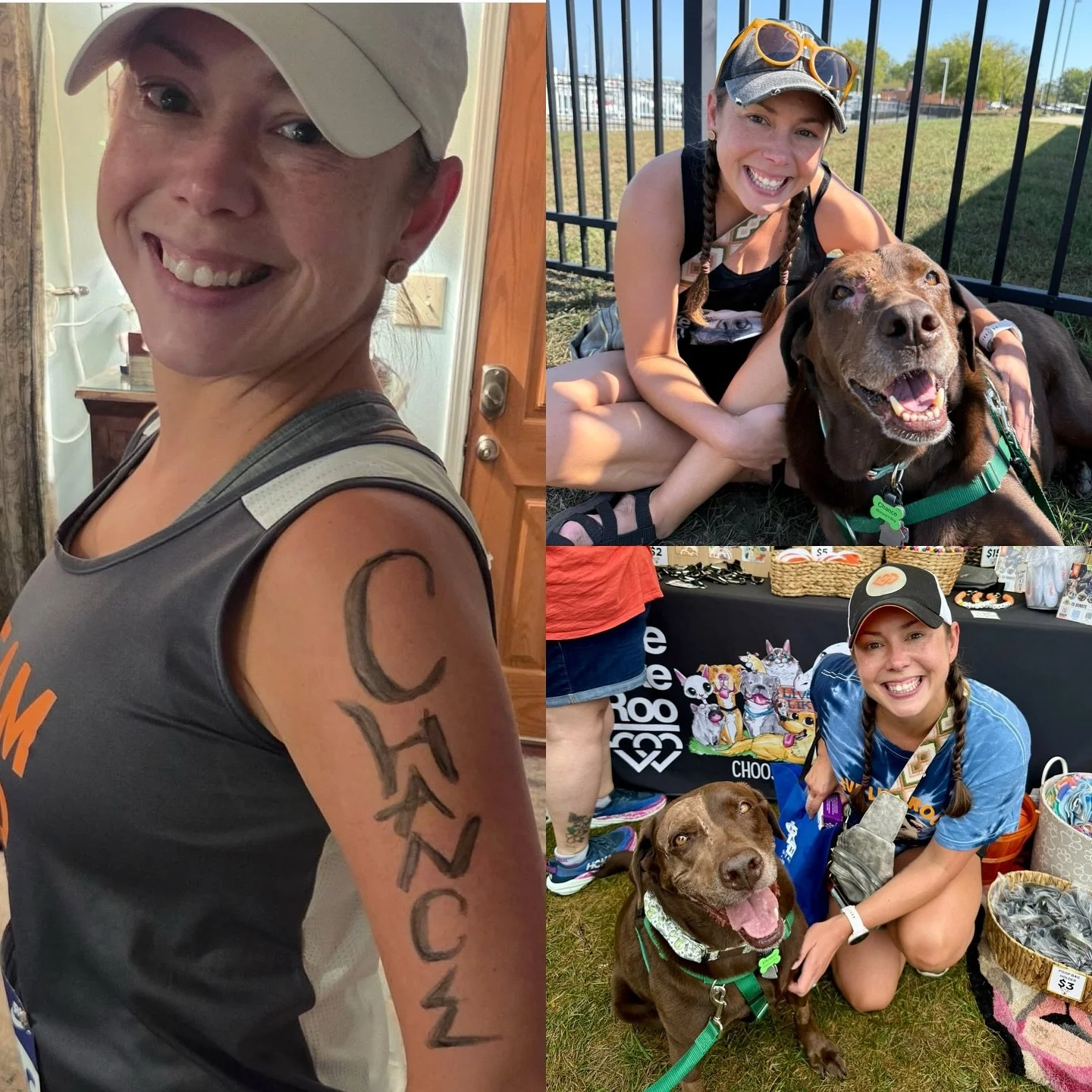 Can we just take a moment to thank this beautiful human. This is Chrissy. We met at Pet Fest back in August, just days after Chance was diagnosed with sarcoma. She had never met us before, yet she approached Chance and me and asked if she could add C