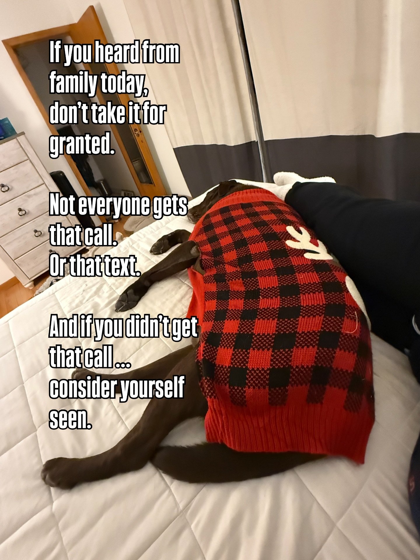 If you have a family&hellip;
maybe kids, parents, siblings&hellip;
and you heard from them today&hellip;
please don&rsquo;t take that for granted.

It might feel normal. Expected. Automatic.
But it isn&rsquo;t for everyone.

Not everyone gets that ca