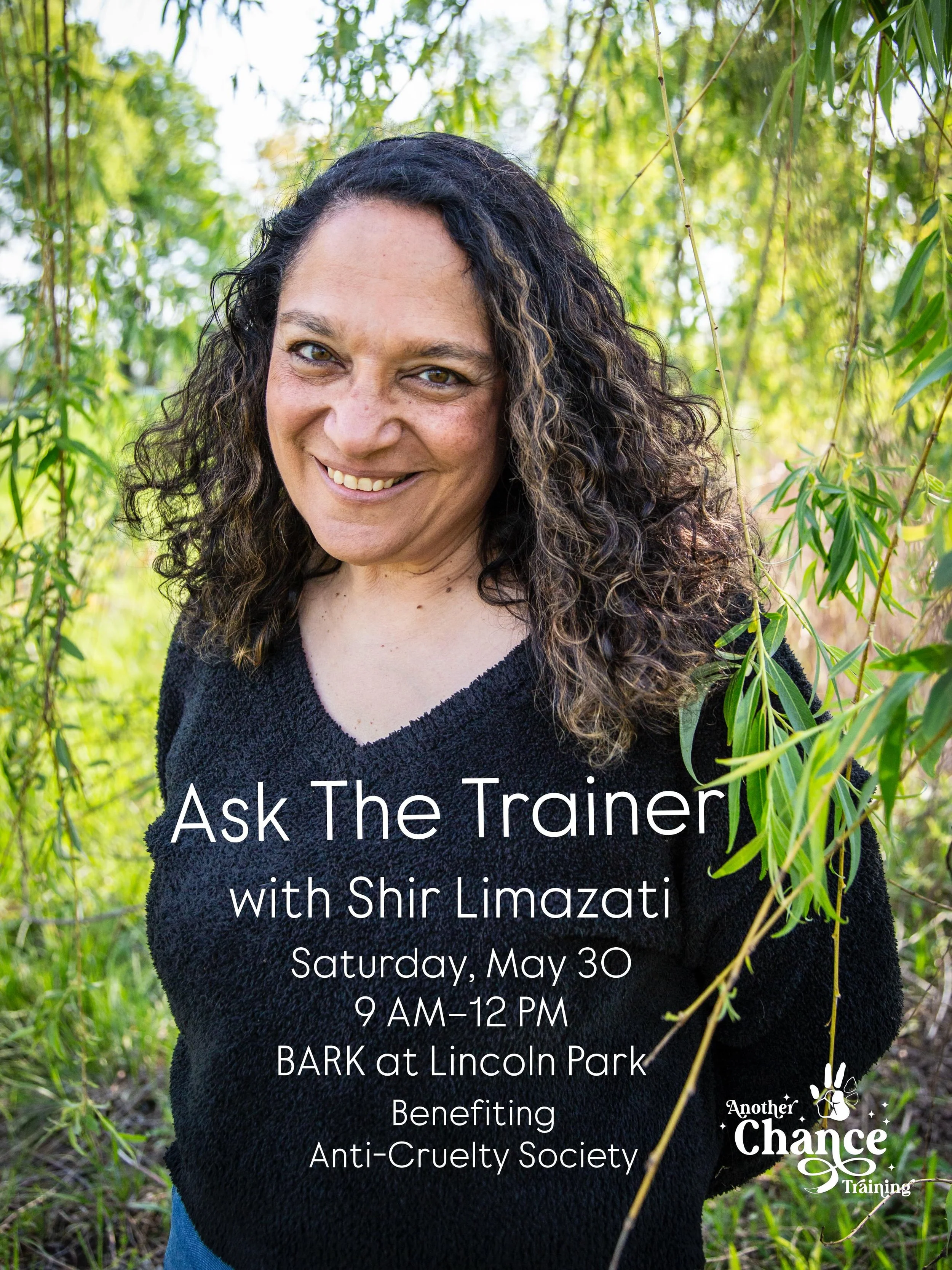 We&rsquo;re back! 🐾

Come say hi this Saturday at BARK in Lincoln Park from 9 AM&ndash;12 PM for &ldquo;Ask The Trainer&rdquo; benefiting Anti-Cruelty Society.

👉 PLUS 20% of every training package purchased that day will be donated to Anti-Cruelty