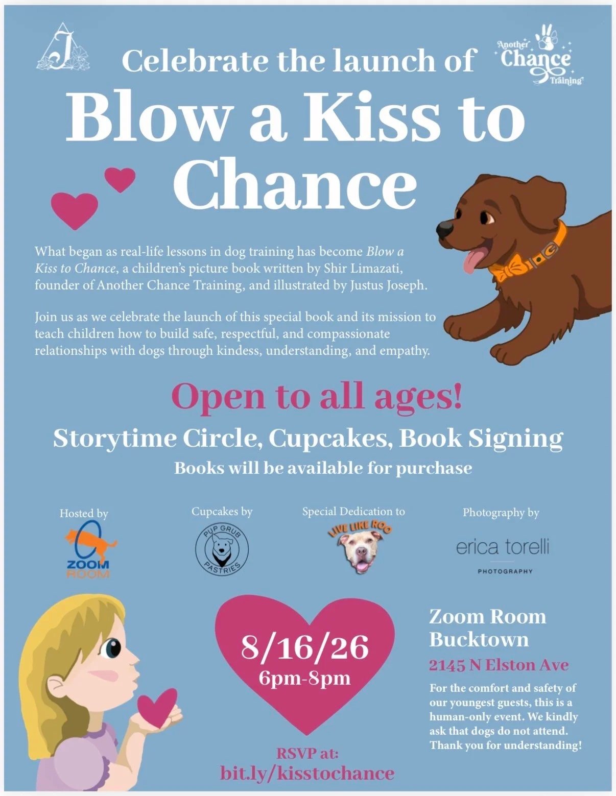 Blow a Kiss to Chance Book Launch Celebration 