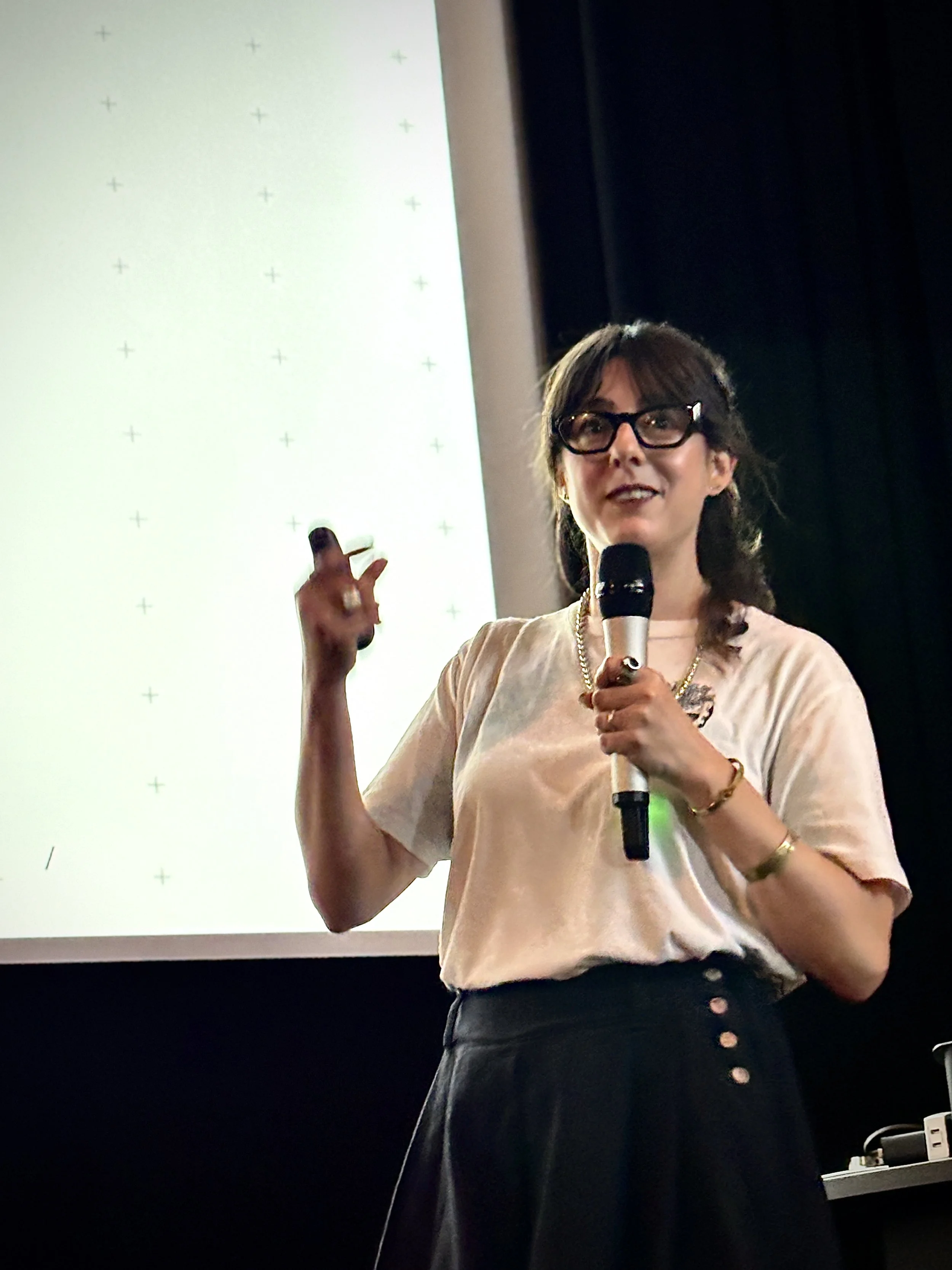 Jess Jorgensen on stage at the Royal College of Arts 2026