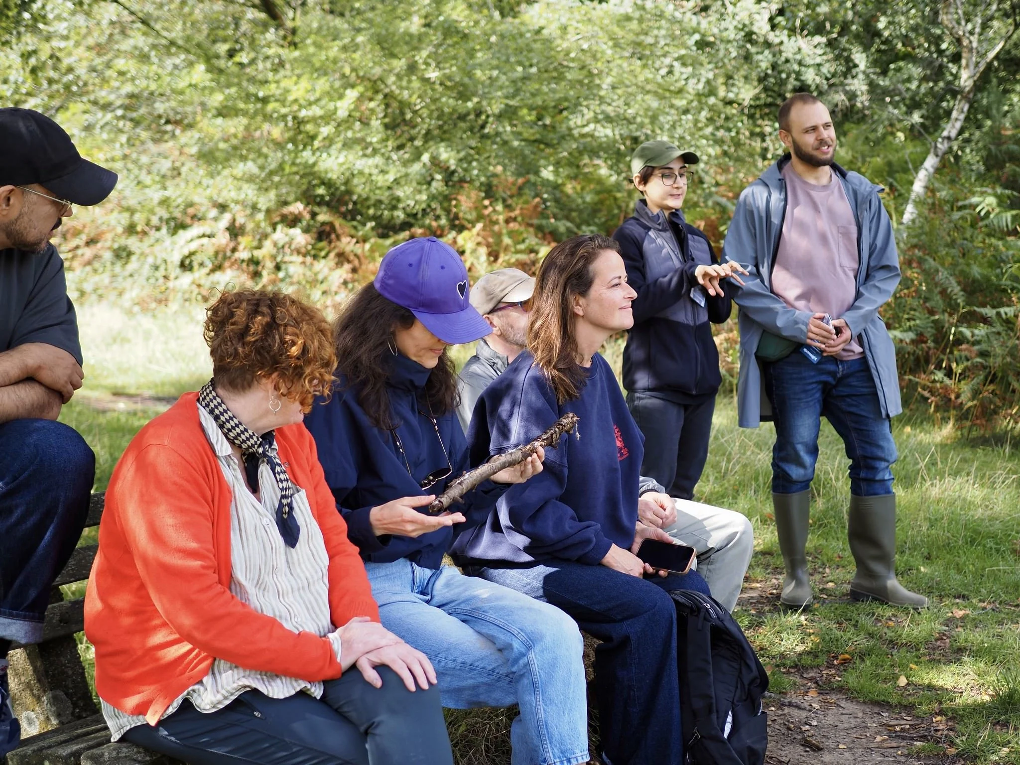 A group of learners in the forest.