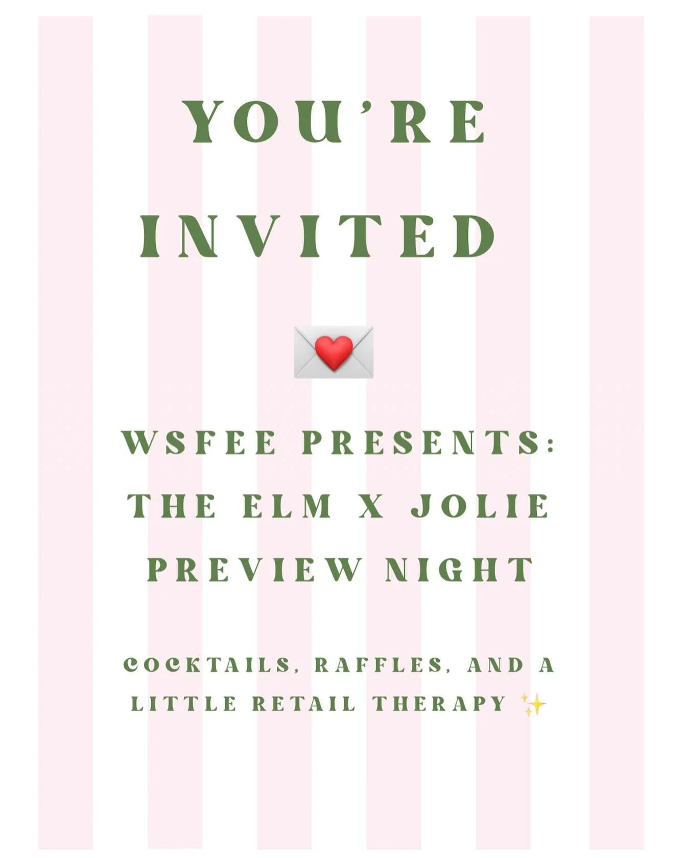 ✨We couldn&rsquo;t wait until April, so we&rsquo;re kicking things off early ✨

WSFEE presents: The Elm x JOLIE Preview Night

Join us for cocktails and dress shopping as we get ready for Palm Royale.

📅 Thursday, February 12
⏰ 7:00 PM
📍 The Elm

@