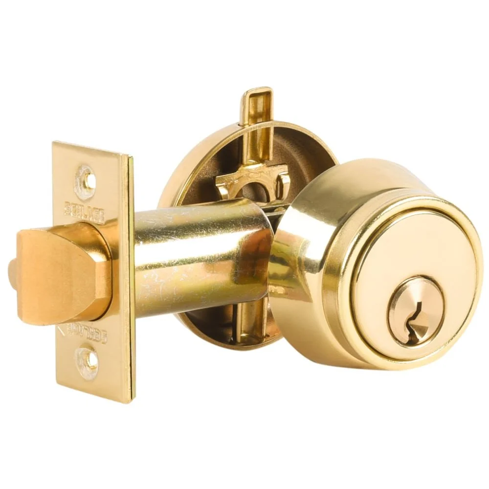 Schlage B250PDX605 Single Cylinder Deadlatch - Bright Brass