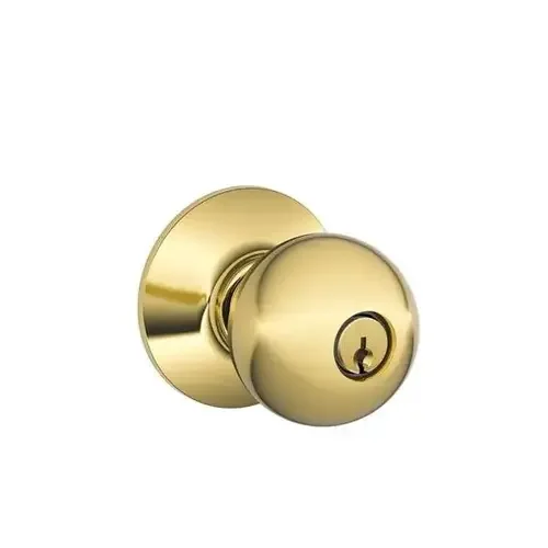 Schlage F51A Georgian Entry Knob - Bright Brass