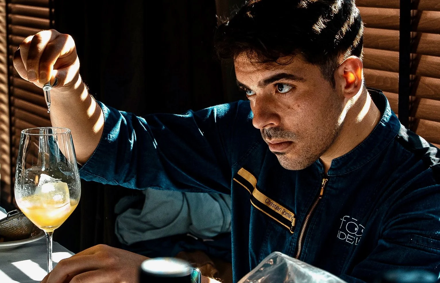 Chris Quirós giving a creative culinary demo with Food Idea Lab during World Class Cocktail 2024 — engaging top bartenders through molecular techniques and gastronomic storytelling.