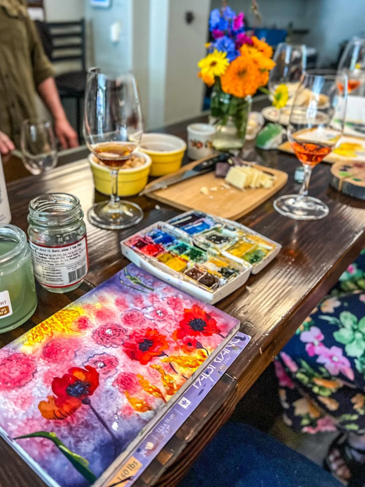 Snaps for Sip &amp; Sketch! 🫰 There were sips, there was sketching and there were such fancy snacks! Thanks to all who joined! 

Next up: 3 chances for Dream in Watercolor! 

👩🏻&zwj;💻 Online - Sunday, July 13th - 3:30-6pst

 🍷 At the Scout - Jul