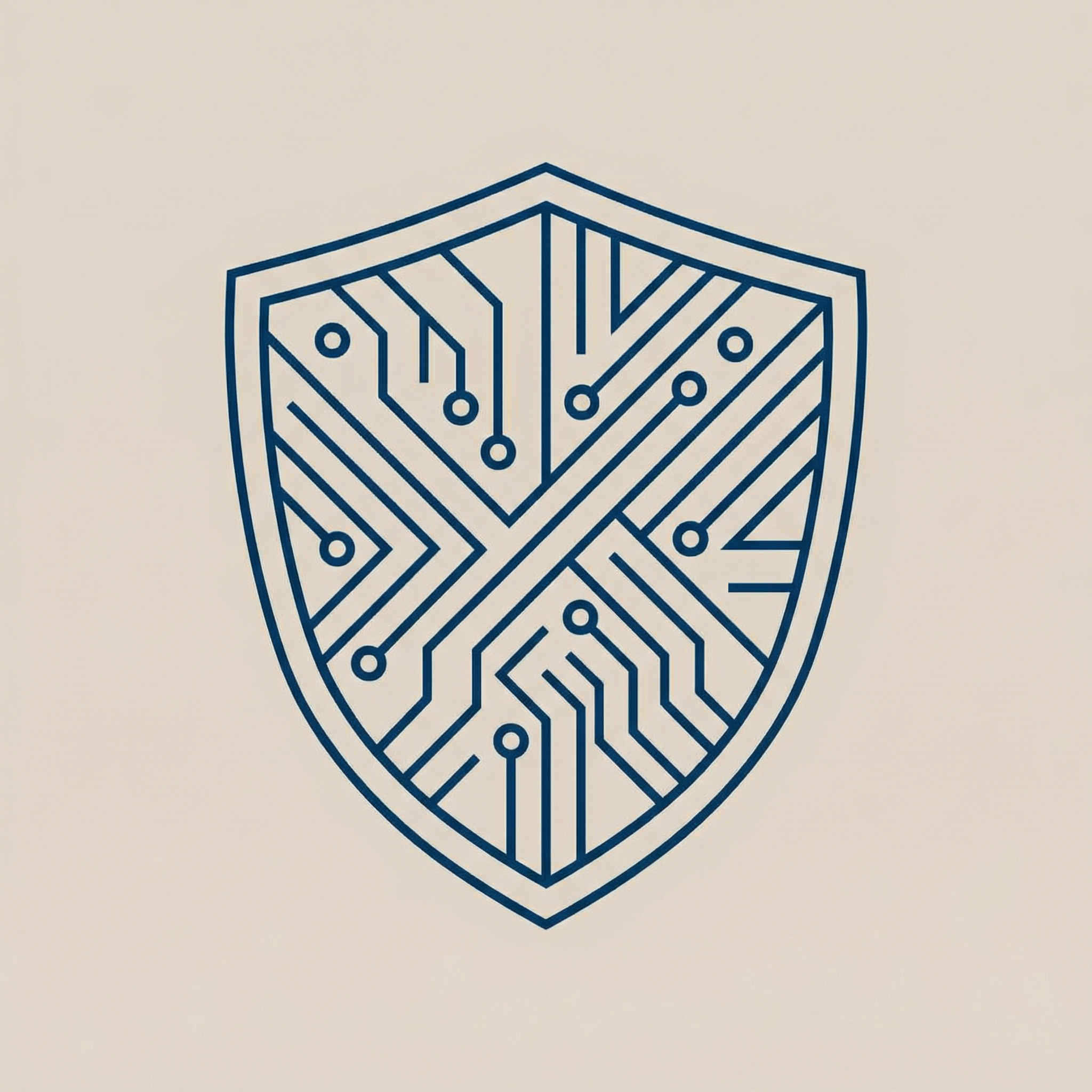 Abstract shield with circuit board patterns representing Salesforce AI governance