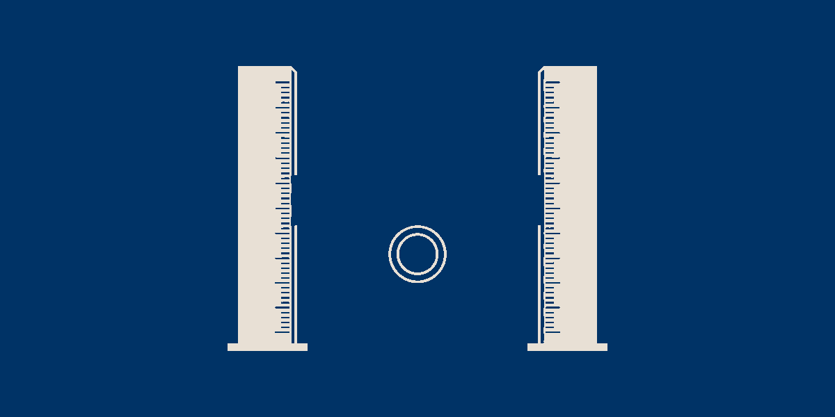 Measurement gate with a pass token above and fail token below the bar.