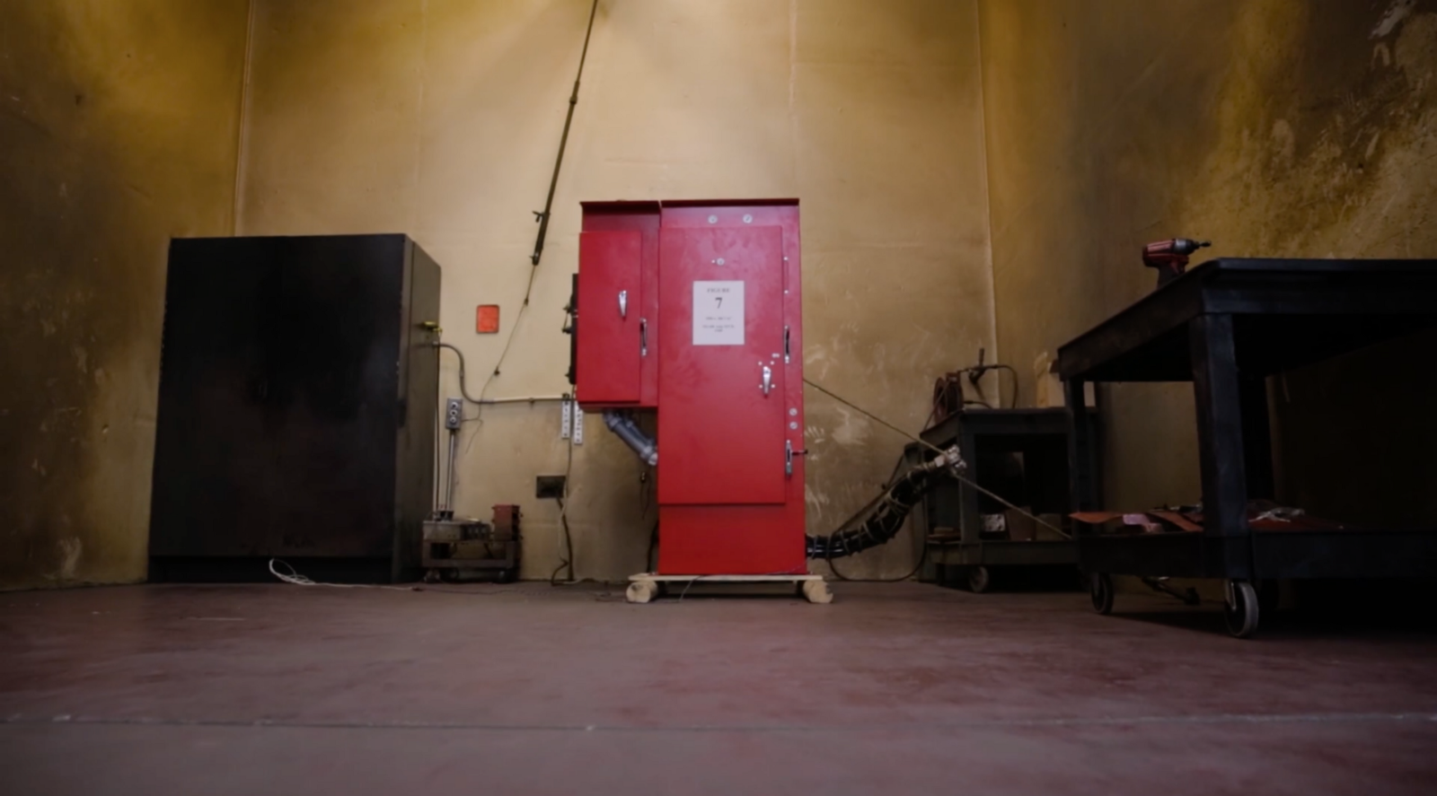 Notice the black marks on the wall? Arc Flash is no joke.