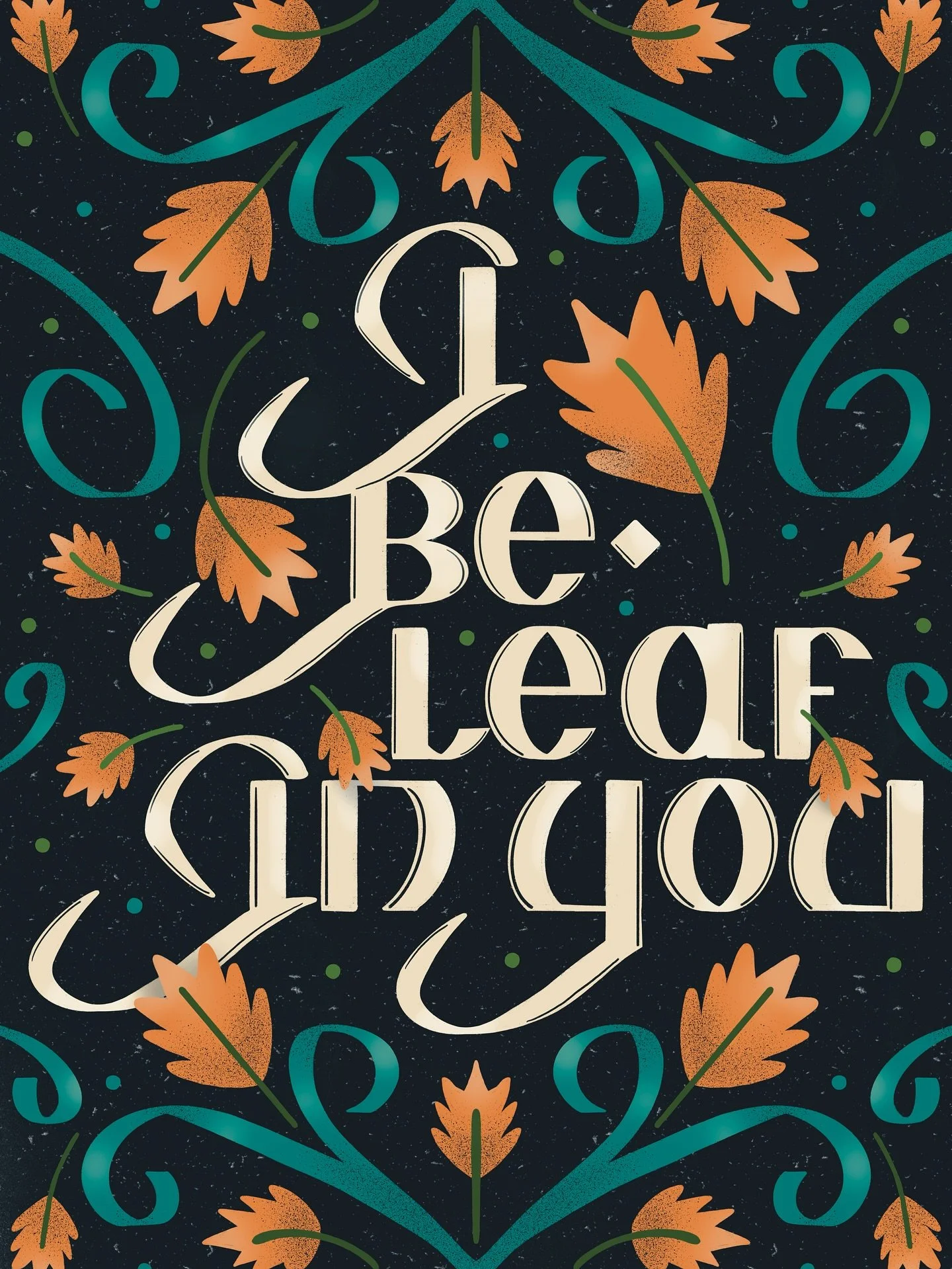 I be-leaf in you 💕🍂

Day 22: Arabic - inspired by intricate &amp; flowing calligraphy.

#letteringstylechallenge2025 #lsc25_22 #procreate @letteringstylechallenge #lettering #illustration #digitalart #fallillustration #procreateart #handlettering #