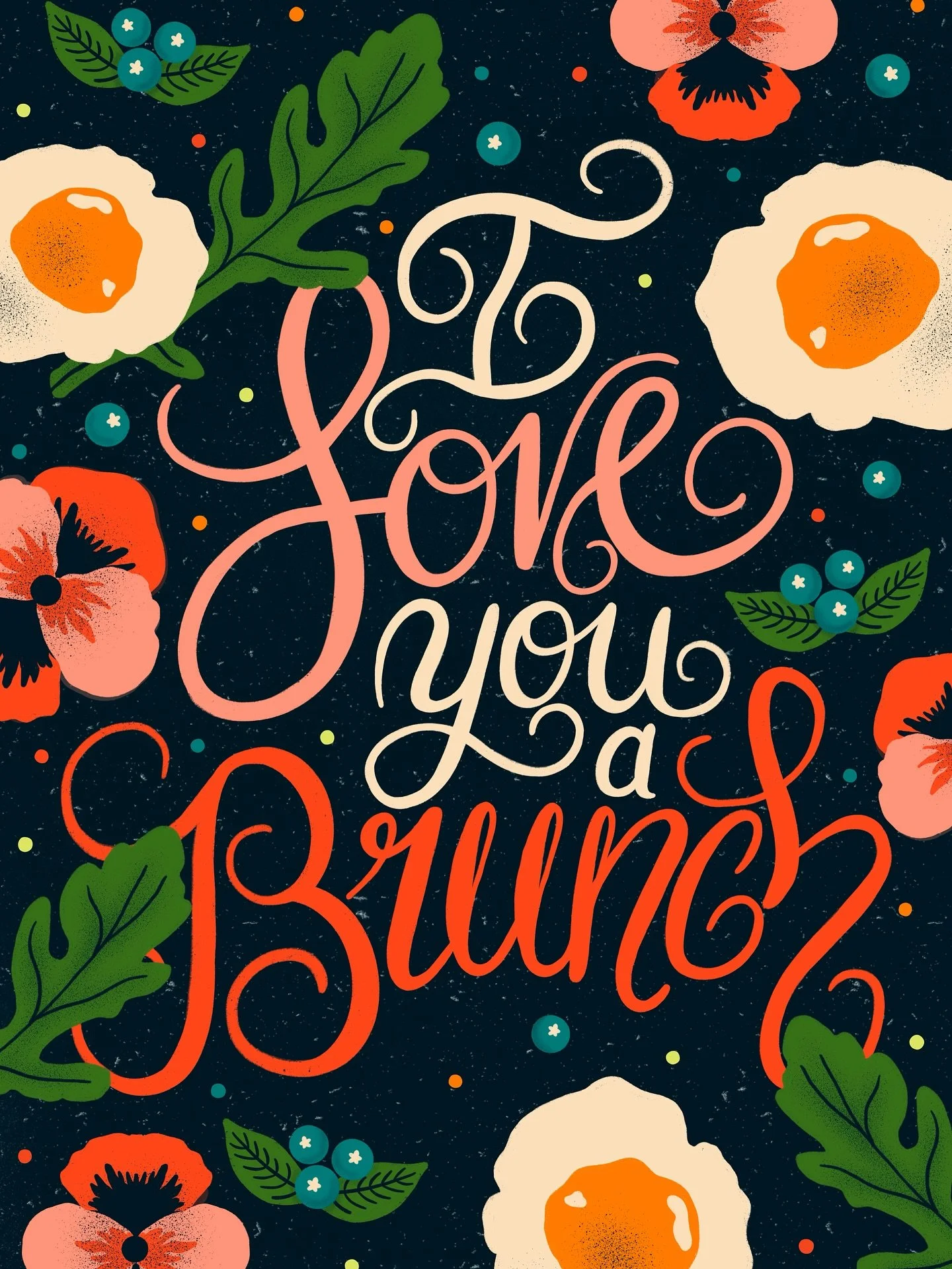 I love you a brunch! Totally made this for the first prompt of #loveatfirstbiteart and just now posting it. 😂

Greeting Card Design |  Illustration |  Valentines Day |  Love |  Mothers Day |  Lettering Art |  Striped Pattern 

Mockup by creatsy.