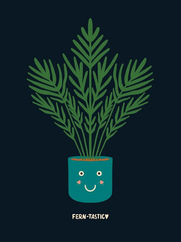 Imposter plants! Are they happy? No. But they look happy. This is fake fern. 

I drew this when I was sad so that&rsquo;s why she&rsquo;s an imposter. But I love her. So I&rsquo;m making her some friends, which you&rsquo;ll meet later. 👀

plant art 