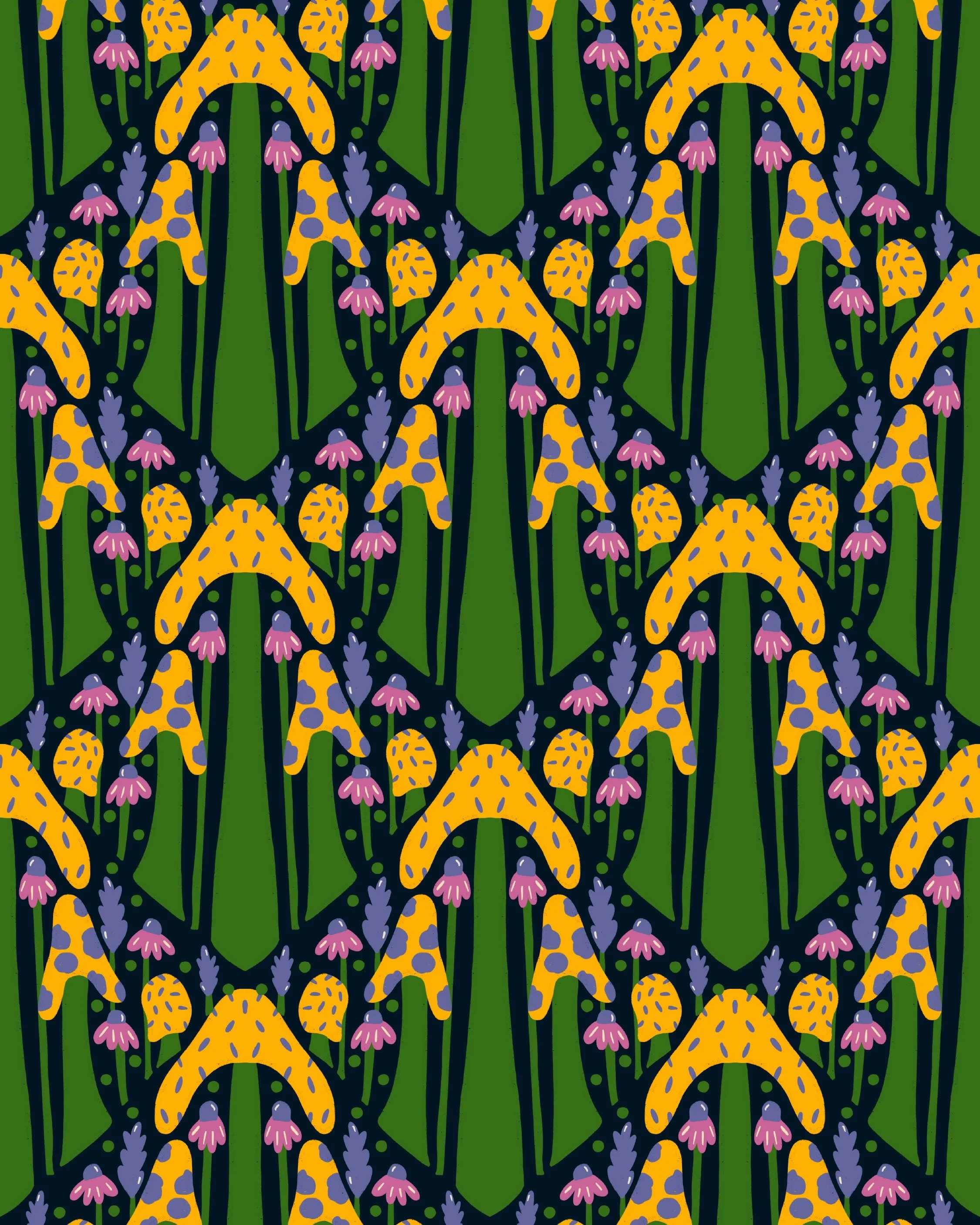 Some other mushroom designs I was playing around with for the flora &amp; fungi prompt from the #midsummermotifs challenge. 🍄 I like these patterns (especially the first one) I just feel like they need a little more finessing to remove some of the w