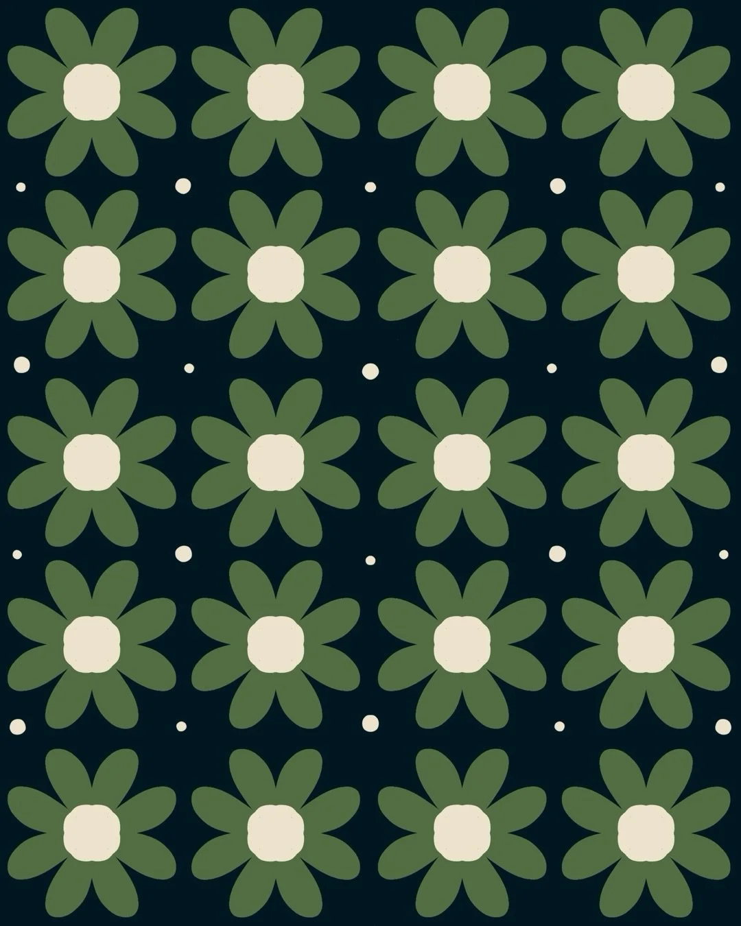 A simple little daisy illustration. 🌼💕 As much as I love summer, I had to start bringing the fall colors out. 

repeating pattern |  surface pattern design |  Halloween |  floral |  botanical |  funky |  spooky |  moody |  art licensing