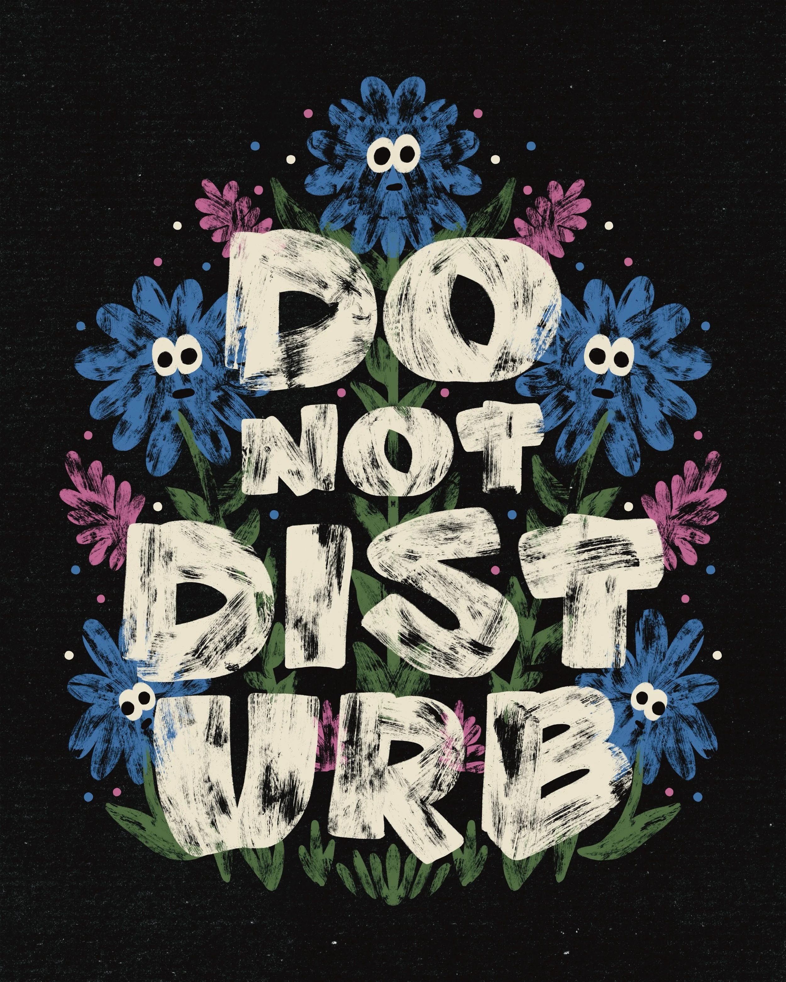 Day 17 of the lettering style challenge: Sign painting

Do Not Disturb 👾

This has been my favorite prompt to create so far. I cracked open an old tube of acrylic paint and foam brushed the letters on some paper scraps before bringing them into Proc