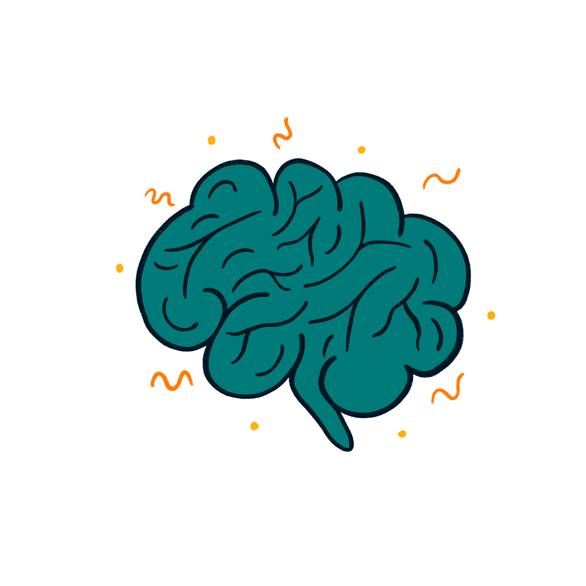 Playful brain illustration to depict educational resources.