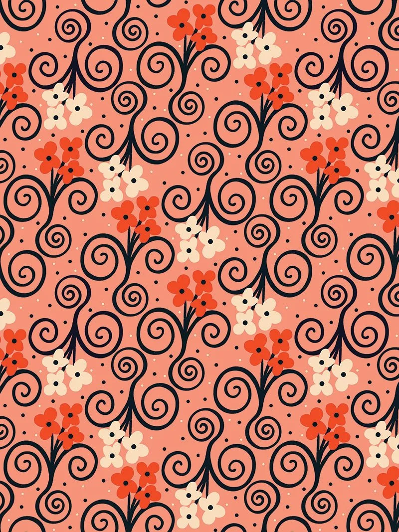 Whimsical floral repeating pattern by Alexis Morin at Frankenstipple