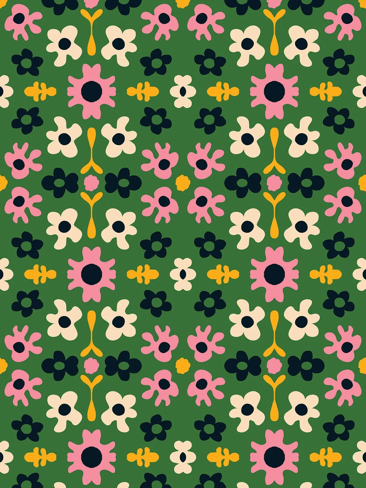 Funky floral repeating pattern by Alexis Morin at Frankenstipple