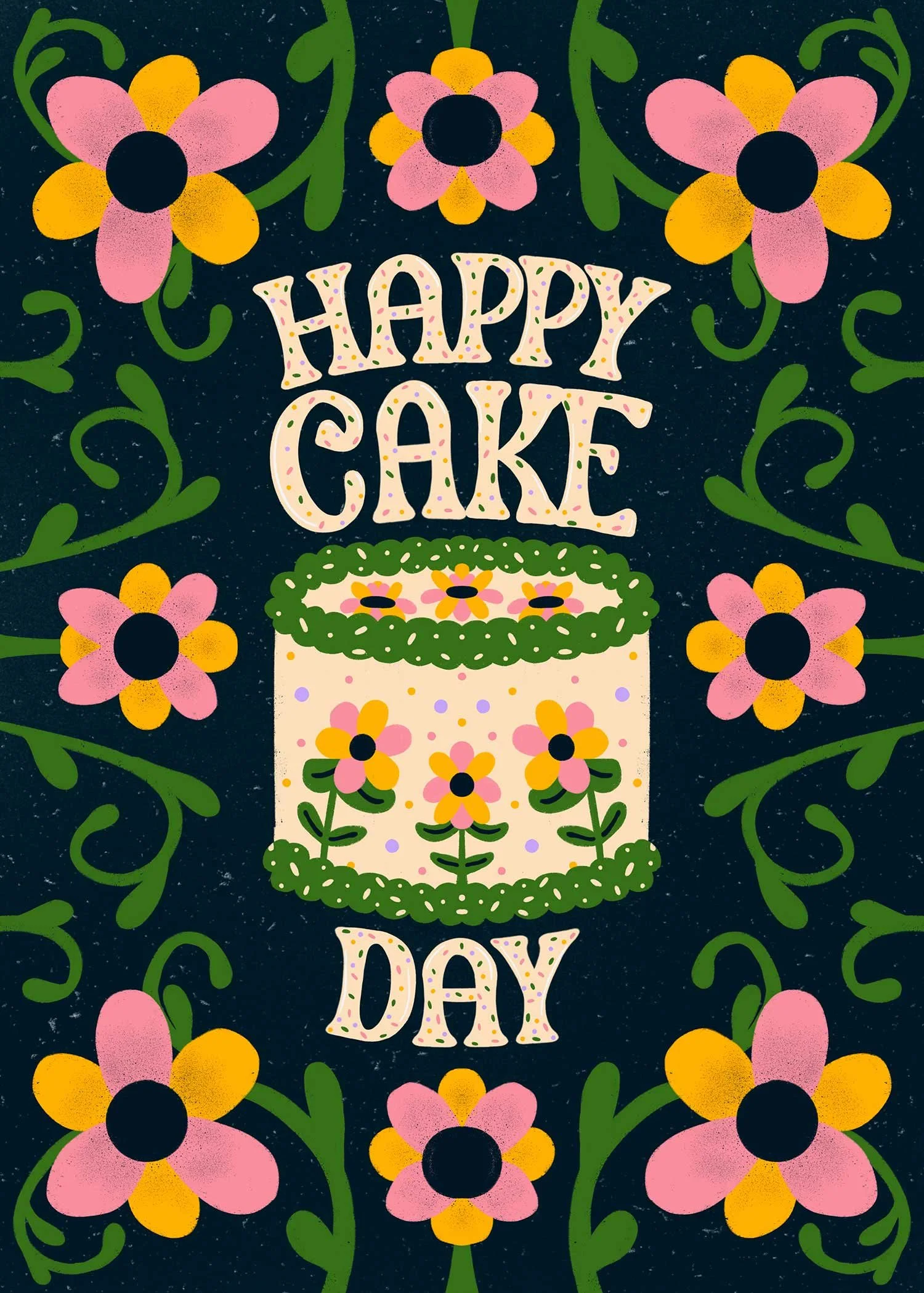 Happy Cake Day greeting card by Alexis Morin at Frankenstipple