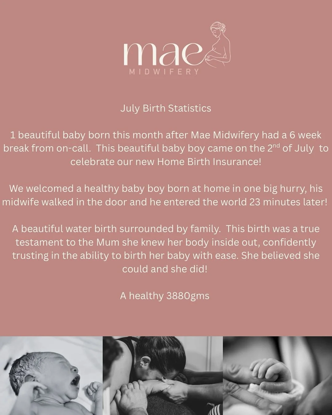 July what a great month you have been! What a great start to the new financial year and new beginnings for Mae Midwifery ❤️🥰