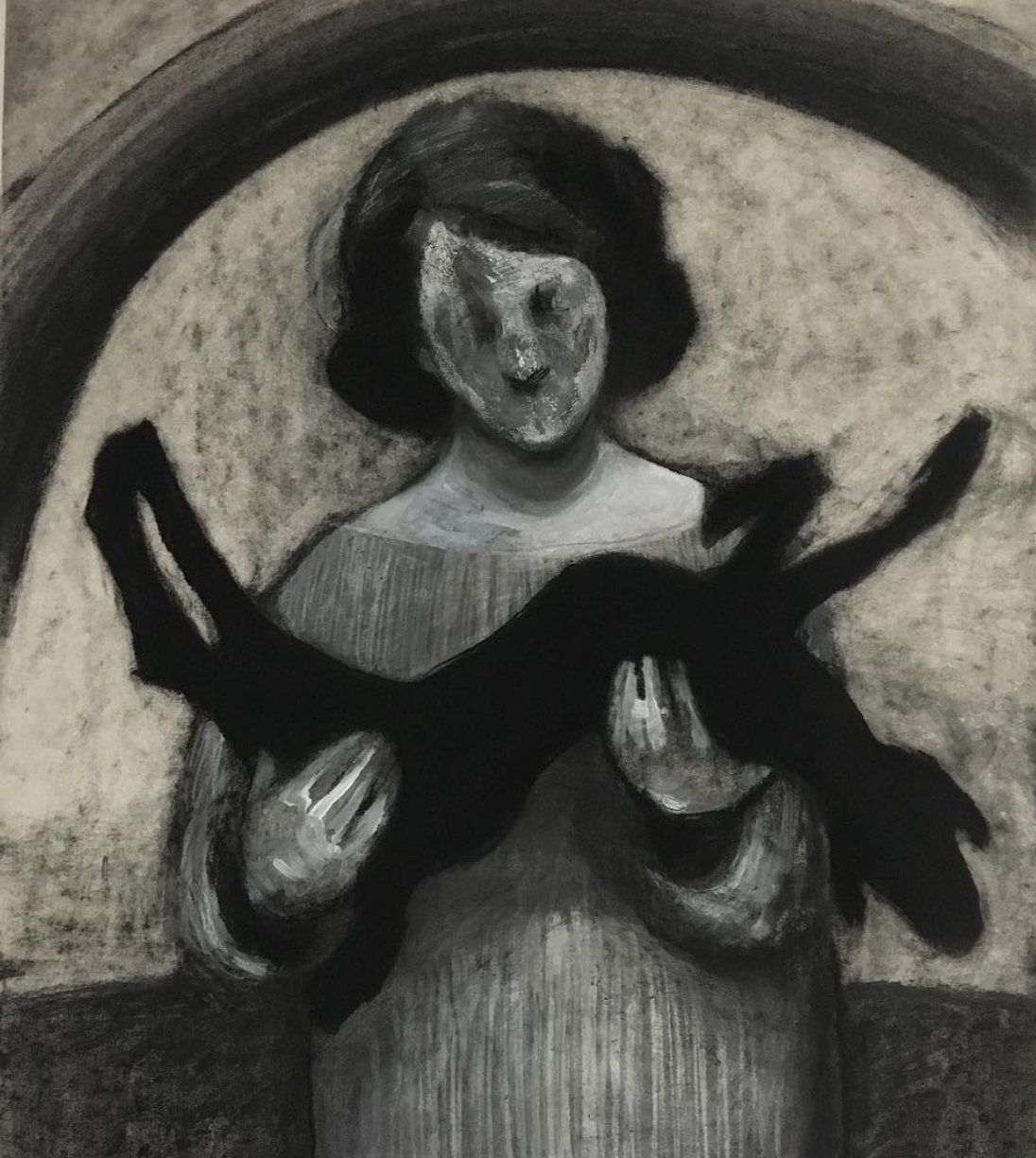 "Bereavement"
Charcoal and gesso on paper
14"x18"
2018
Sold