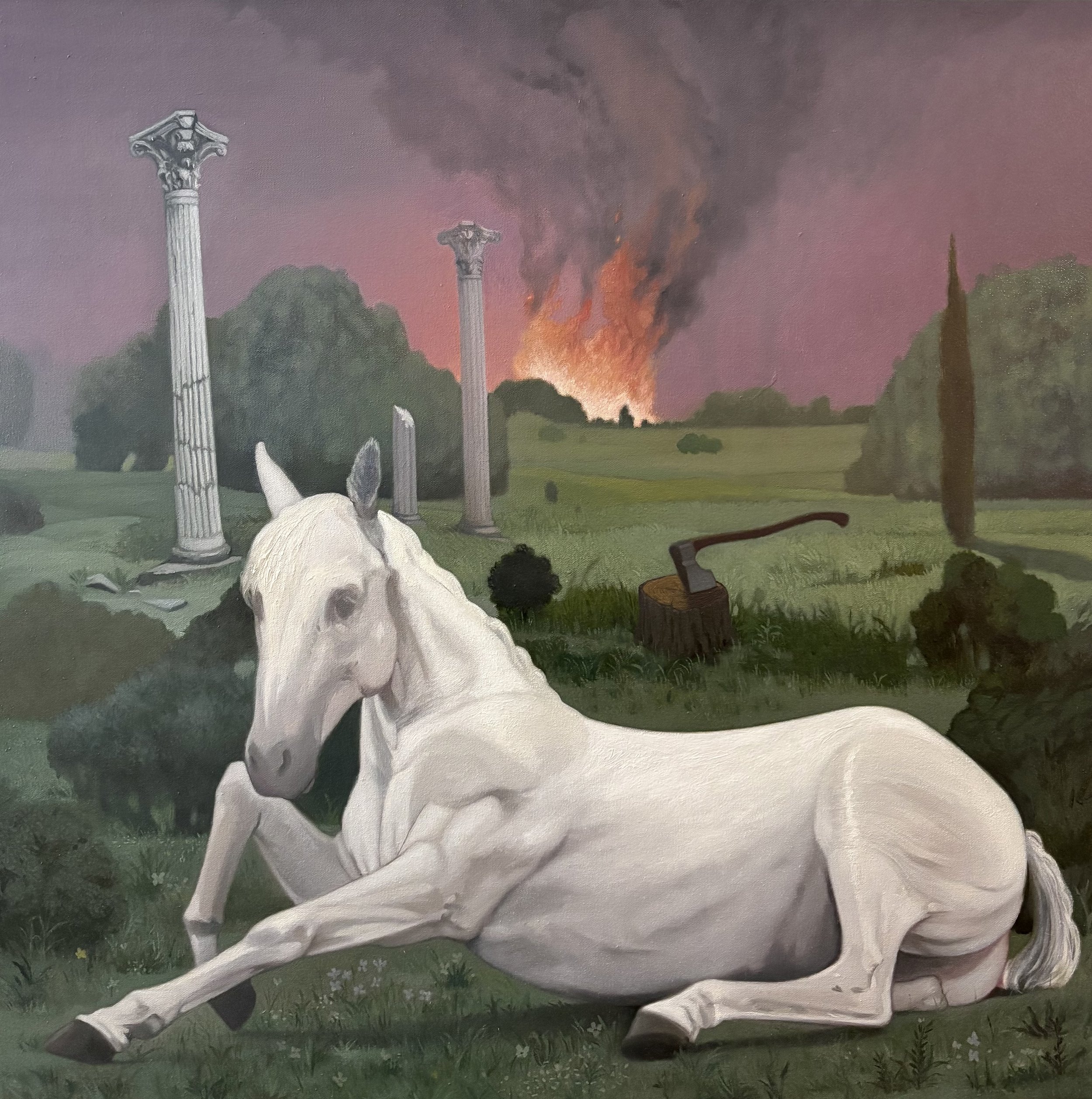"The Dream of Fascism"
Oil on canvas
26.5"x26.5"
2025