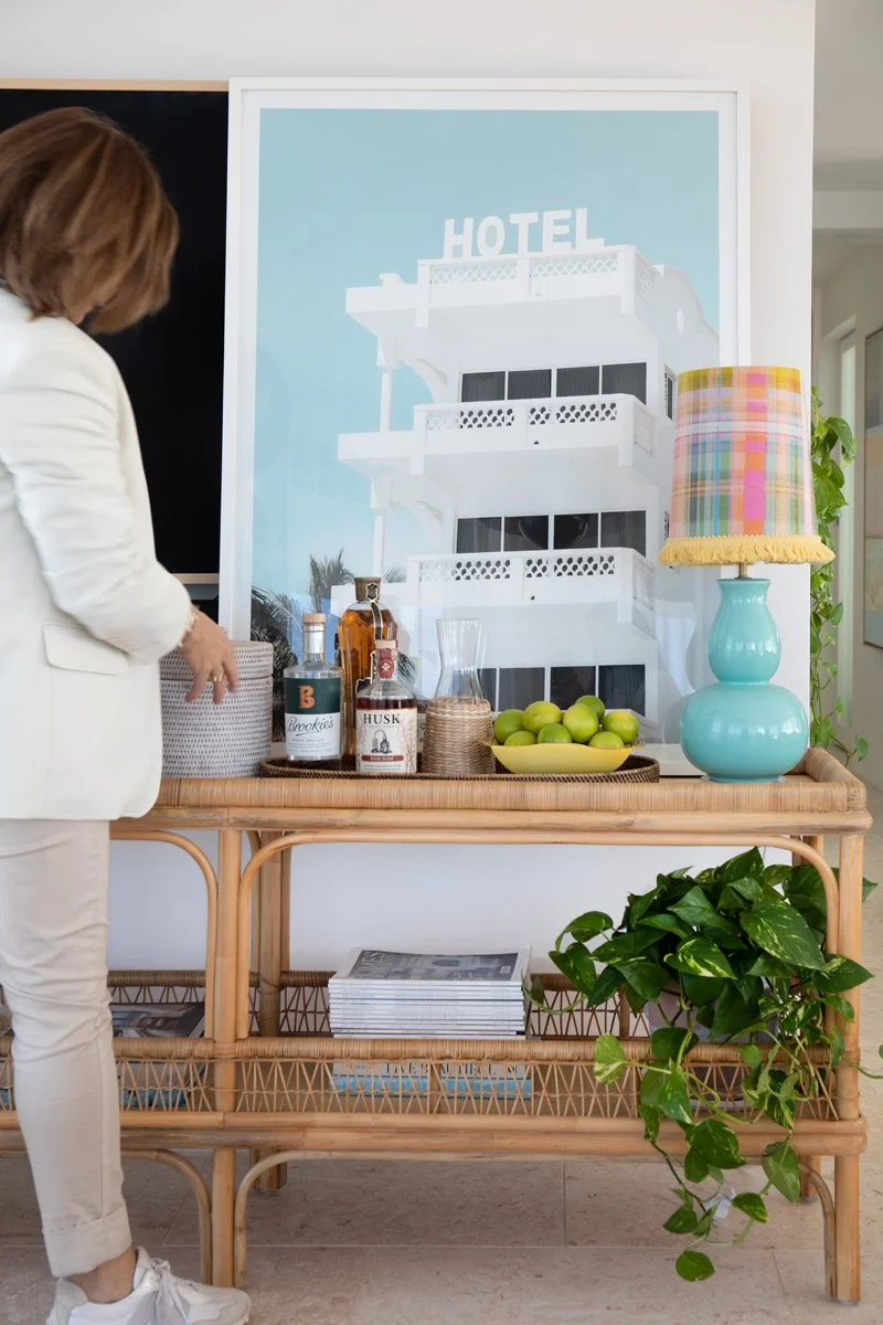 Styling a bar car at burleigh beach apartment designed by gabrielle reinhardt interiors
