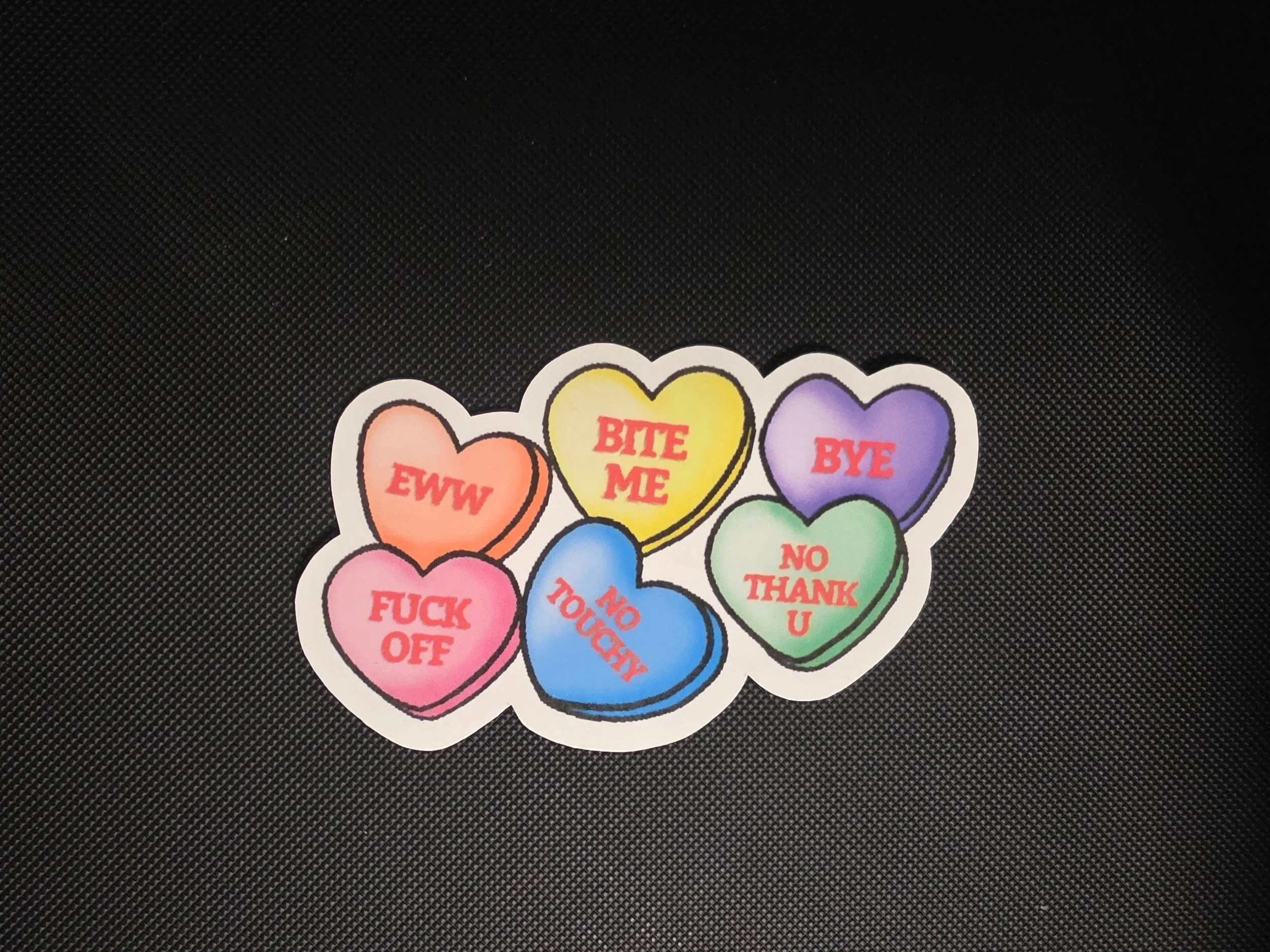 NO Conversation hearts- 3" Vinyl Sticker (Adult Language)