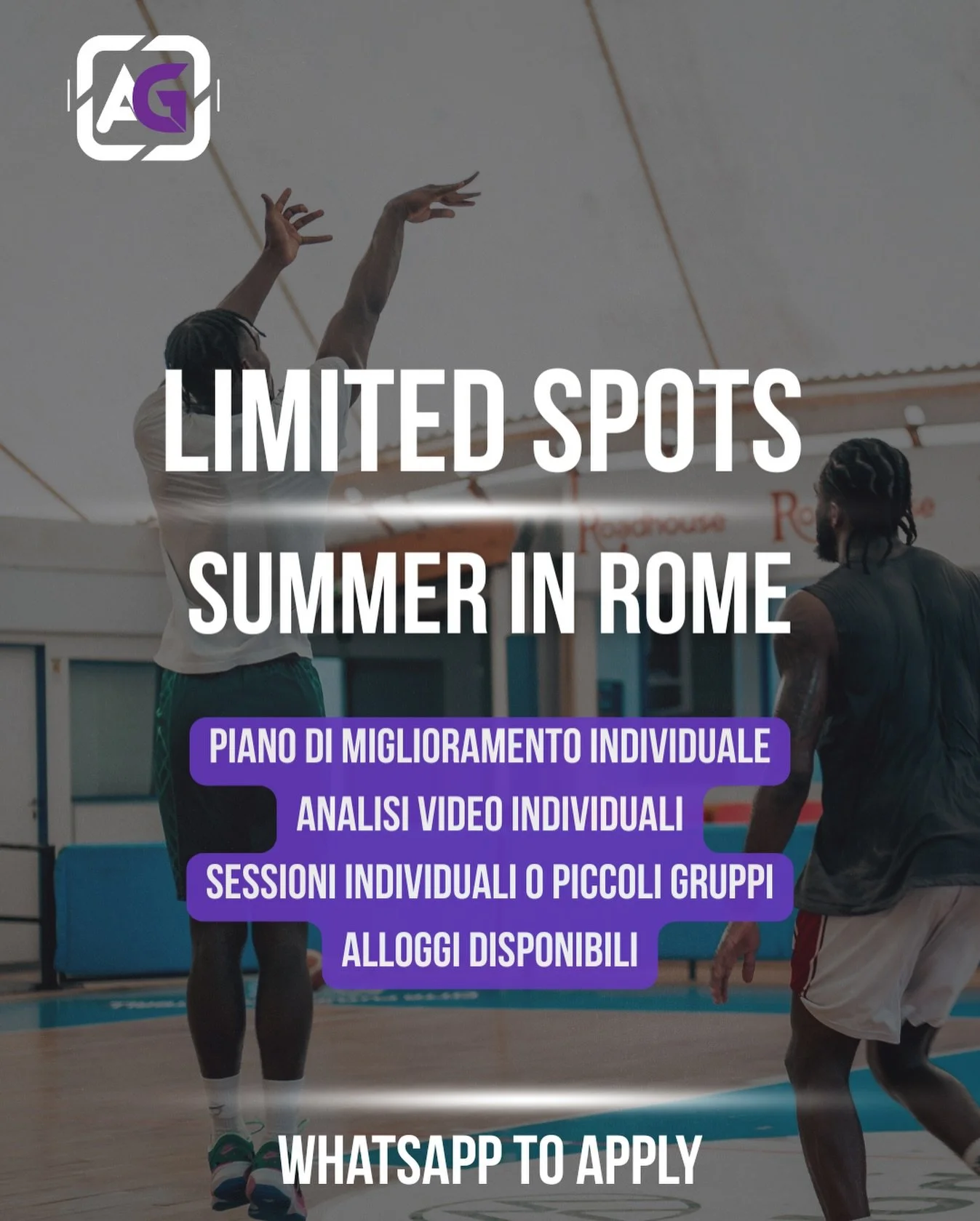 🔥 LIMITED SPOTS &ndash; SUMMER IN ROME 🔥

✔️ Piano di miglioramento personalizzato
✔️ Analisi video individuale
✔️ Sessioni 1-to-1 o in piccoli gruppi
✔️ Alloggi disponibili
✔️ Pacchetti su misura

📍 Roma | ☀️ Summer 2026
⚠️ Posti limitati

📲 Scr