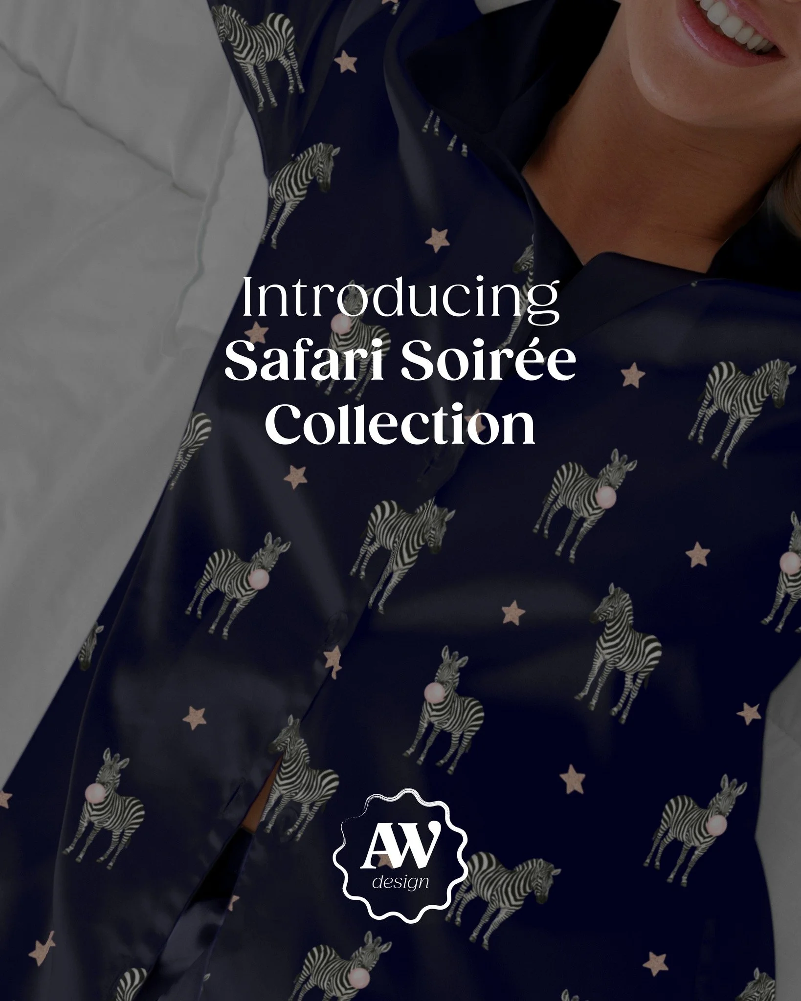 ✨ New Collection Launch &mdash; Safari Soir&eacute;e ✨
Introducing Safari Soir&eacute;e &mdash; a playful yet sophisticated collection where classic safari motifs meet starry whimsy. Featuring hand-painted zebras with a bubblegum twist, this trio bri