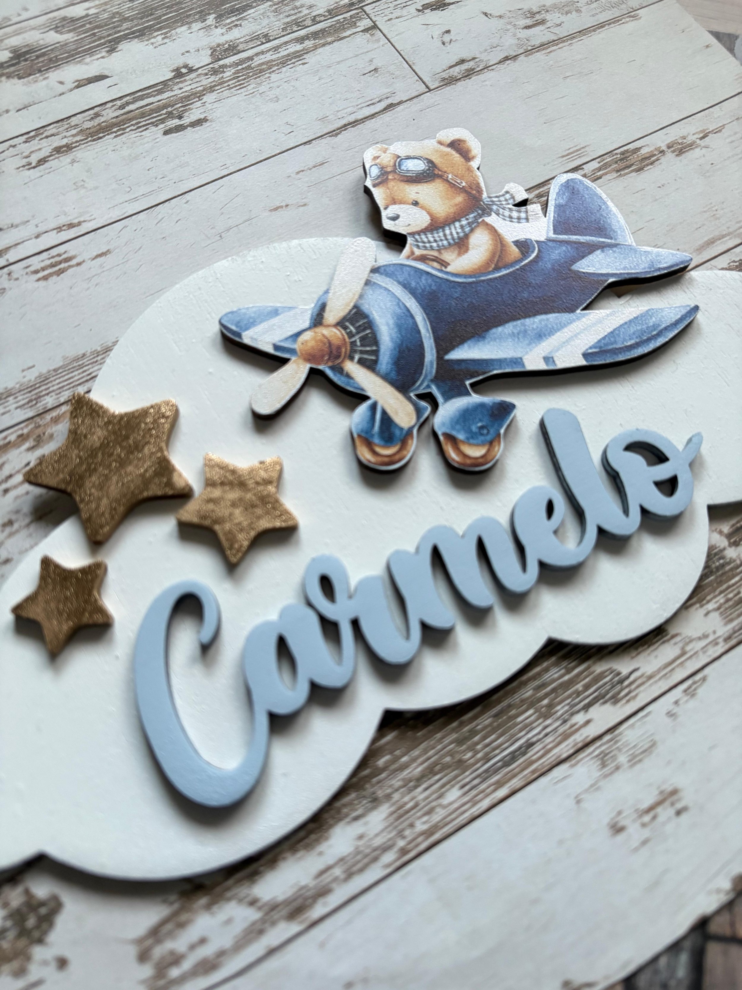 Capoculla - Fiocco Nascita Orsetto Aviatore