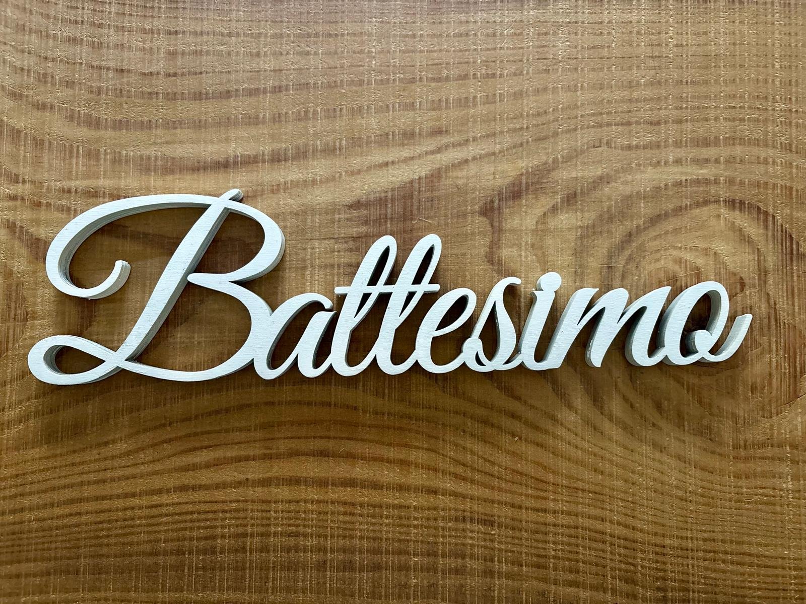 Scritta in legno - Battesimo