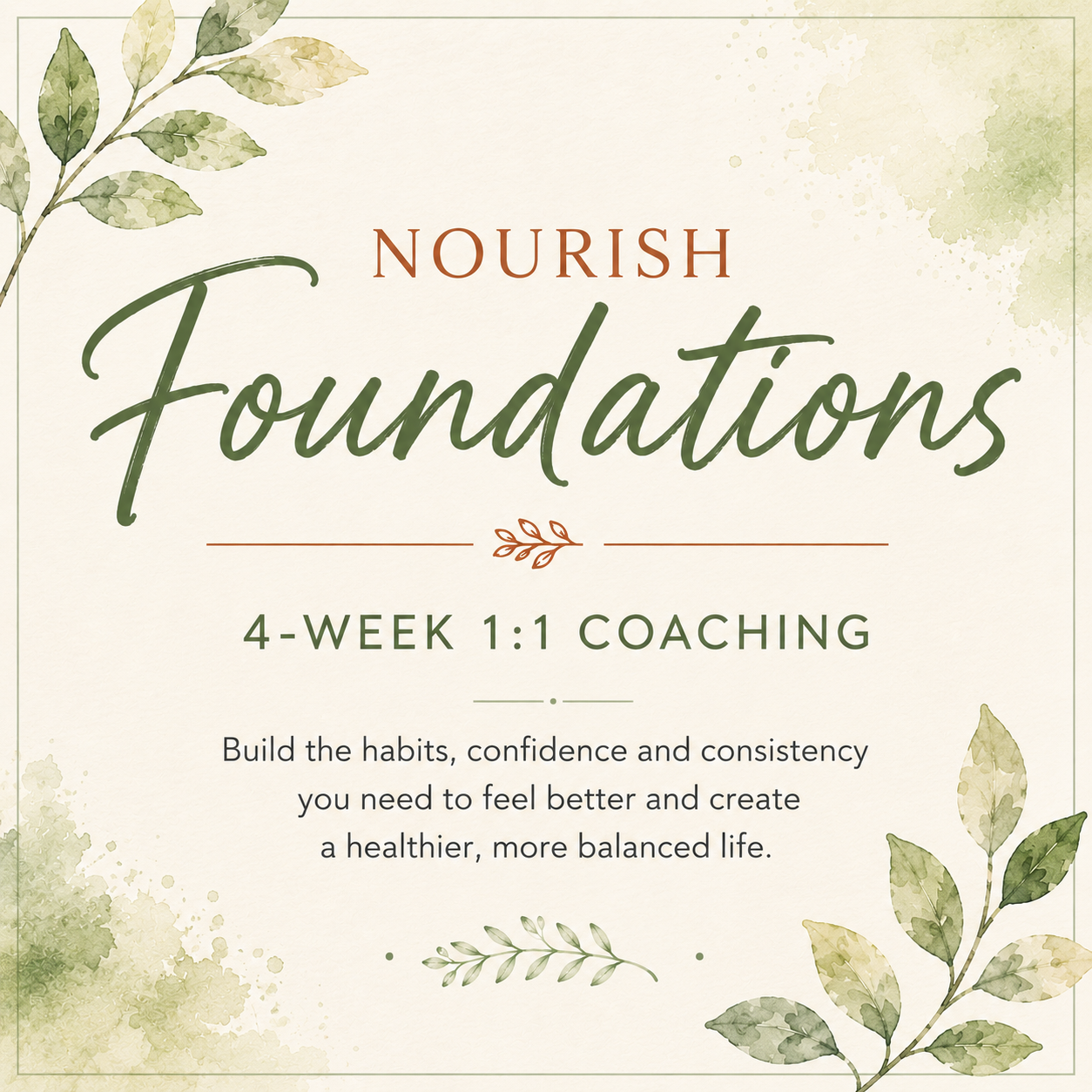 Nourish Foundations ~ 4-Week Personalized Nutrition Coaching