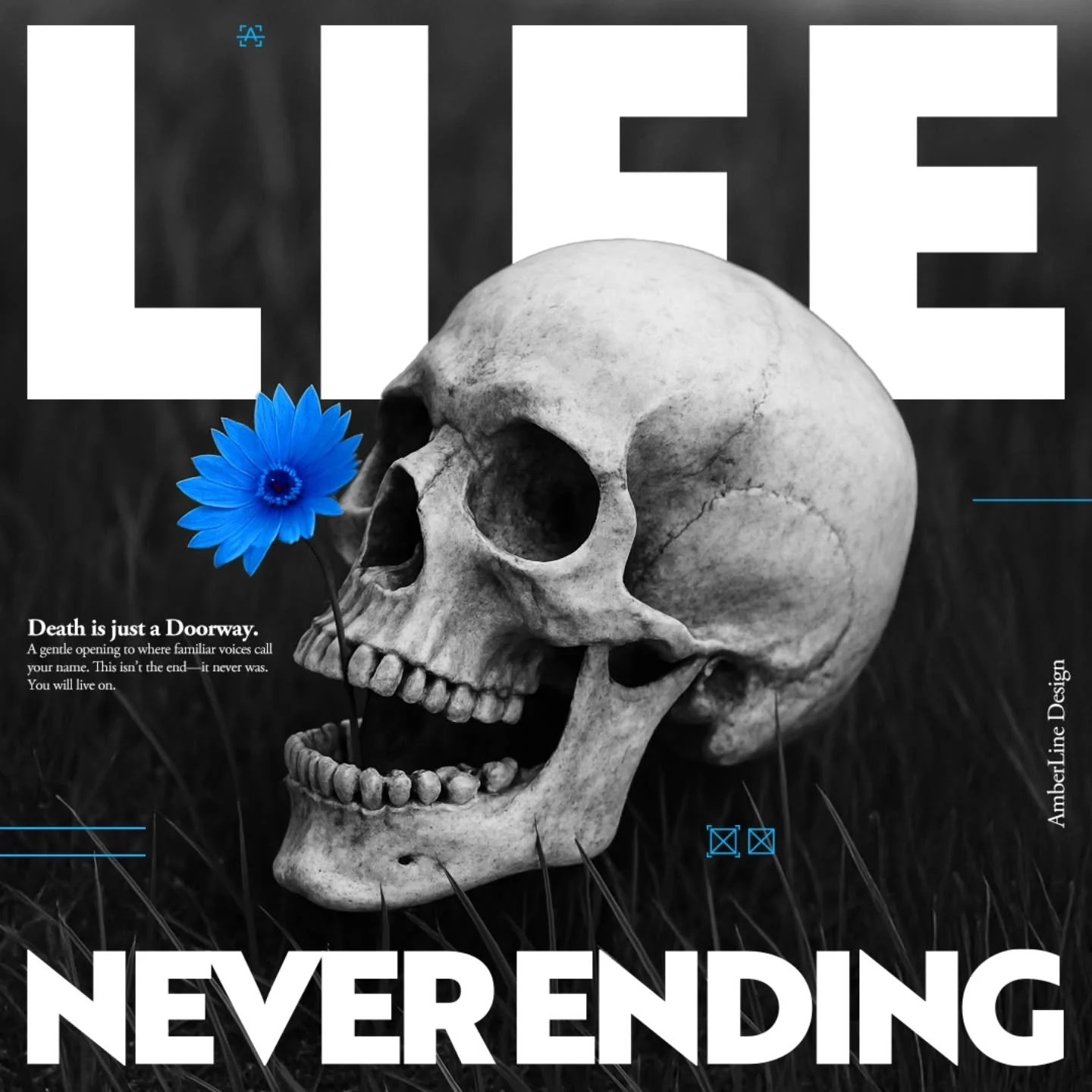 Death is just a doorway. One that leads back to the warmth you once thought you'd lost. One day, their arms will be around you again, and the world will feel whole for a moment longer. You will live on.

#GraphicDesign #DesignInspiration #VisualDesig