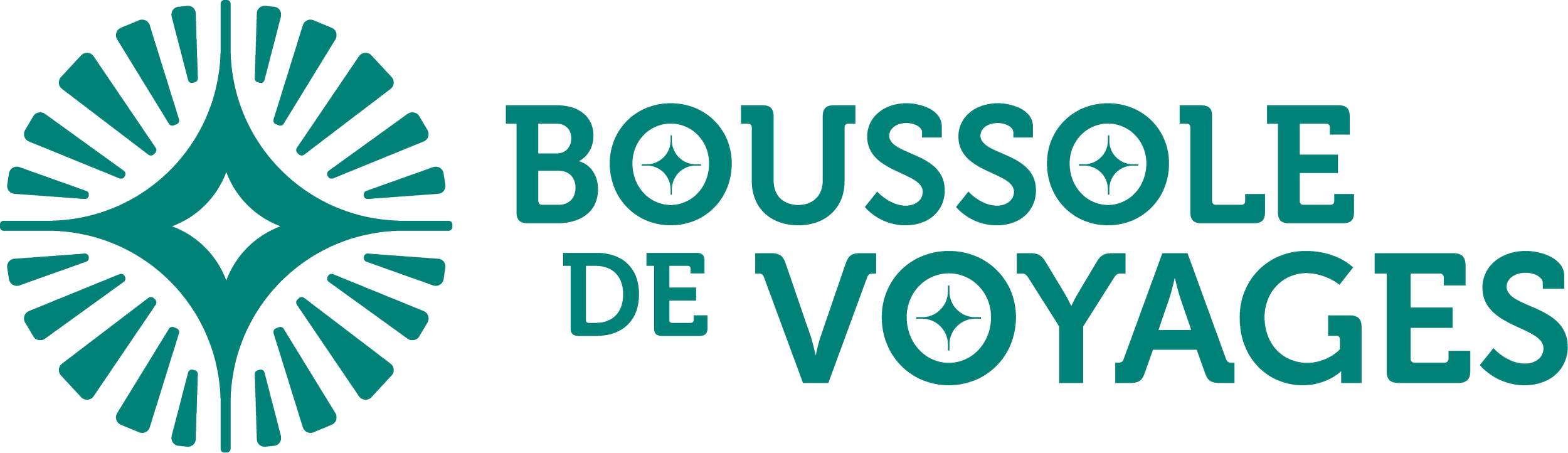Logo de Boussole de Voyages, symbolisant la navigation et l'orientation avec un compas stylisé et le texte "BOUSSOLE DE VOYAGES".