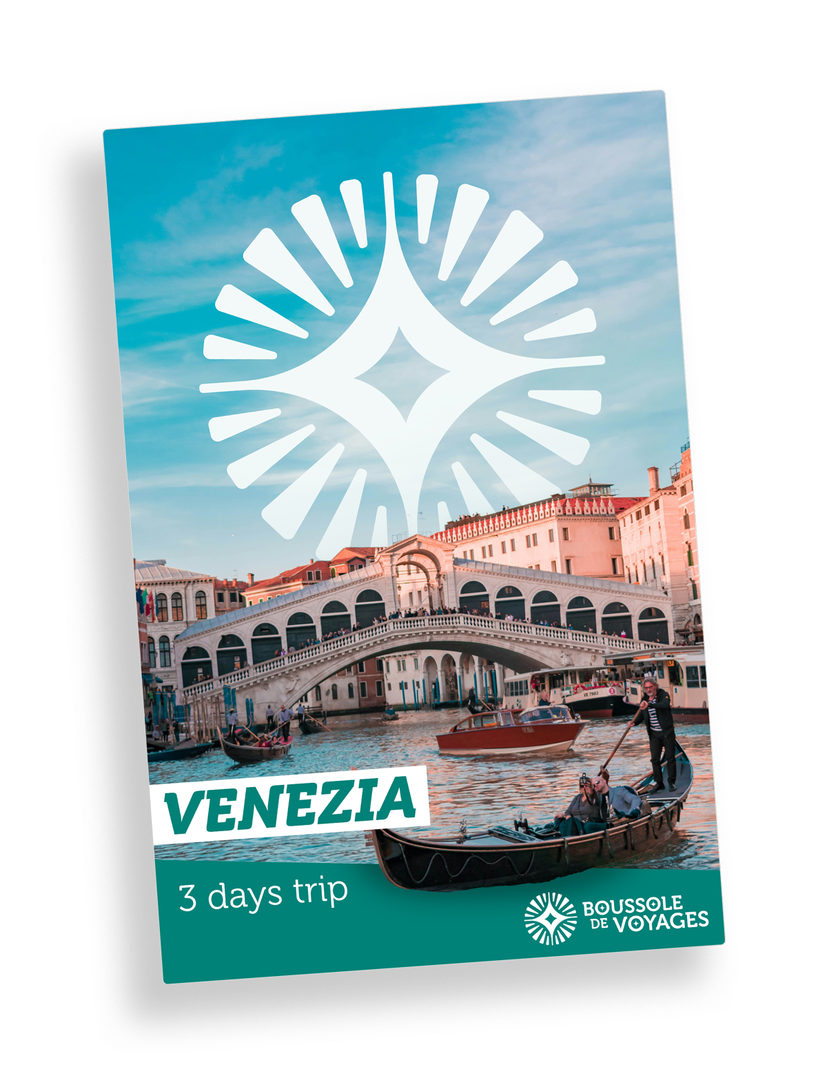 Guide de voyage pour Vénise avec photo de la ville et gondoles