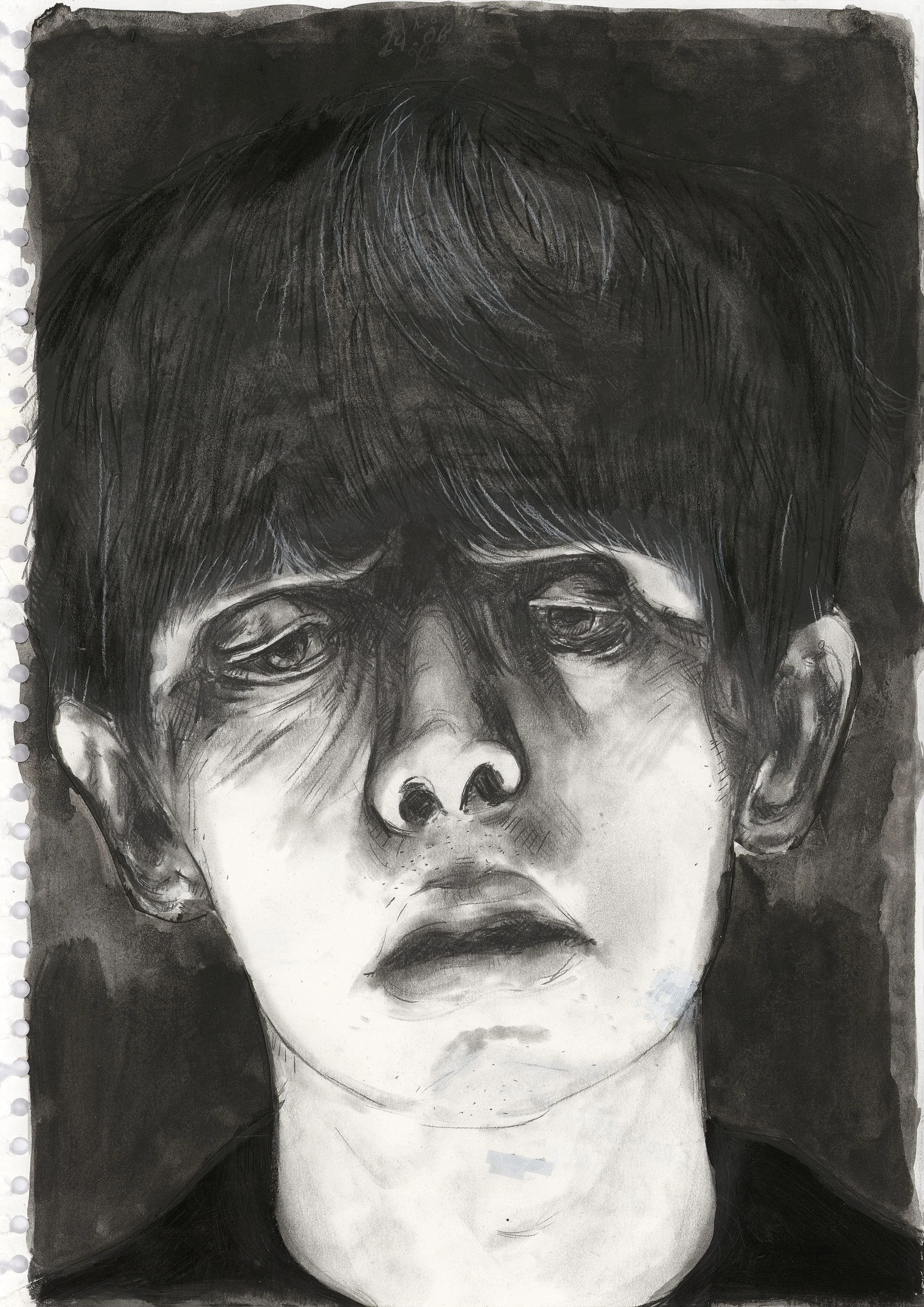 [mechanical pencil, watercolor pencil and acrylic paint on paper, 42 × 29,7 cm]