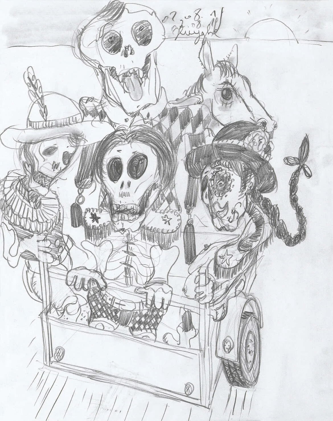 Farewell and Thank You, 02.08.19 - 07.08.19 [pencil on paper, 23 x 14,3 cm]