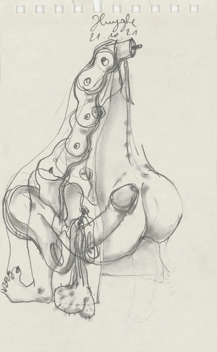 Shunga Shunga, 21.10.21/4

[mechanical pencil on paper, 23 x 14 cm]