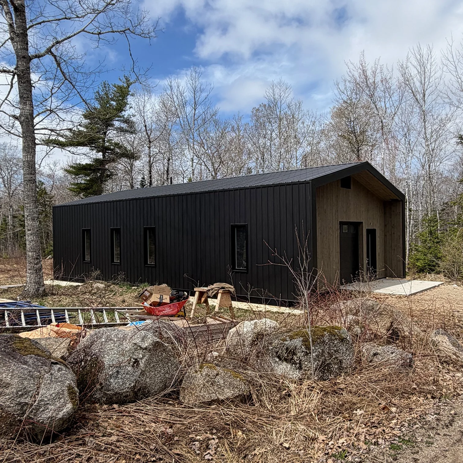 Finished the wood siding before blackly season