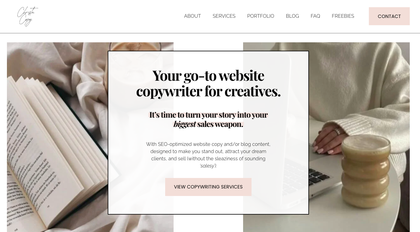 The homepage for christacopy.com